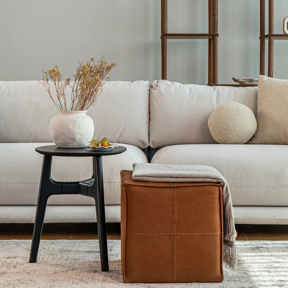 Casablanca Siyah Yan Sehpa Ahşap