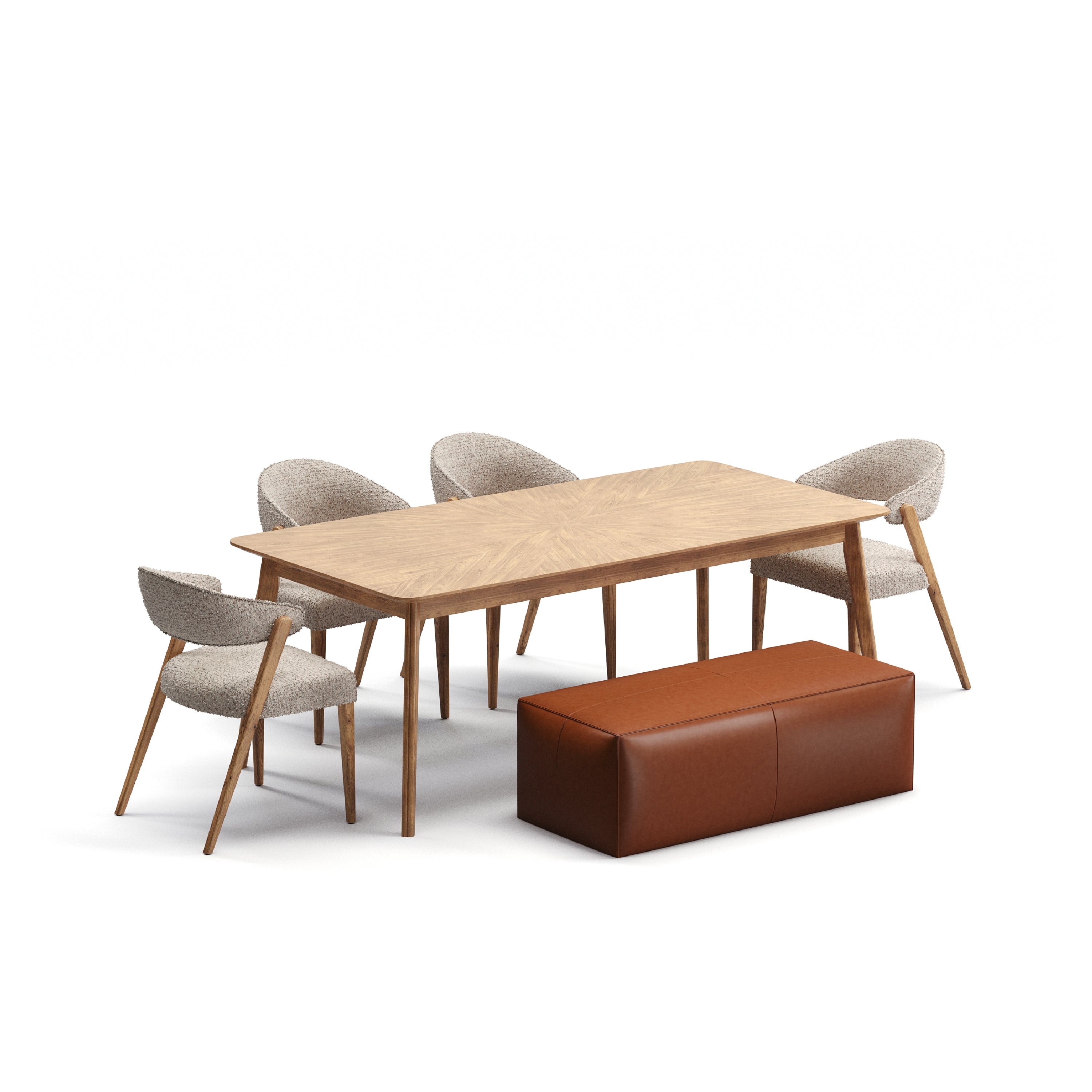 Norge Meşe Yemek Masası 100x200 6 Kişilik