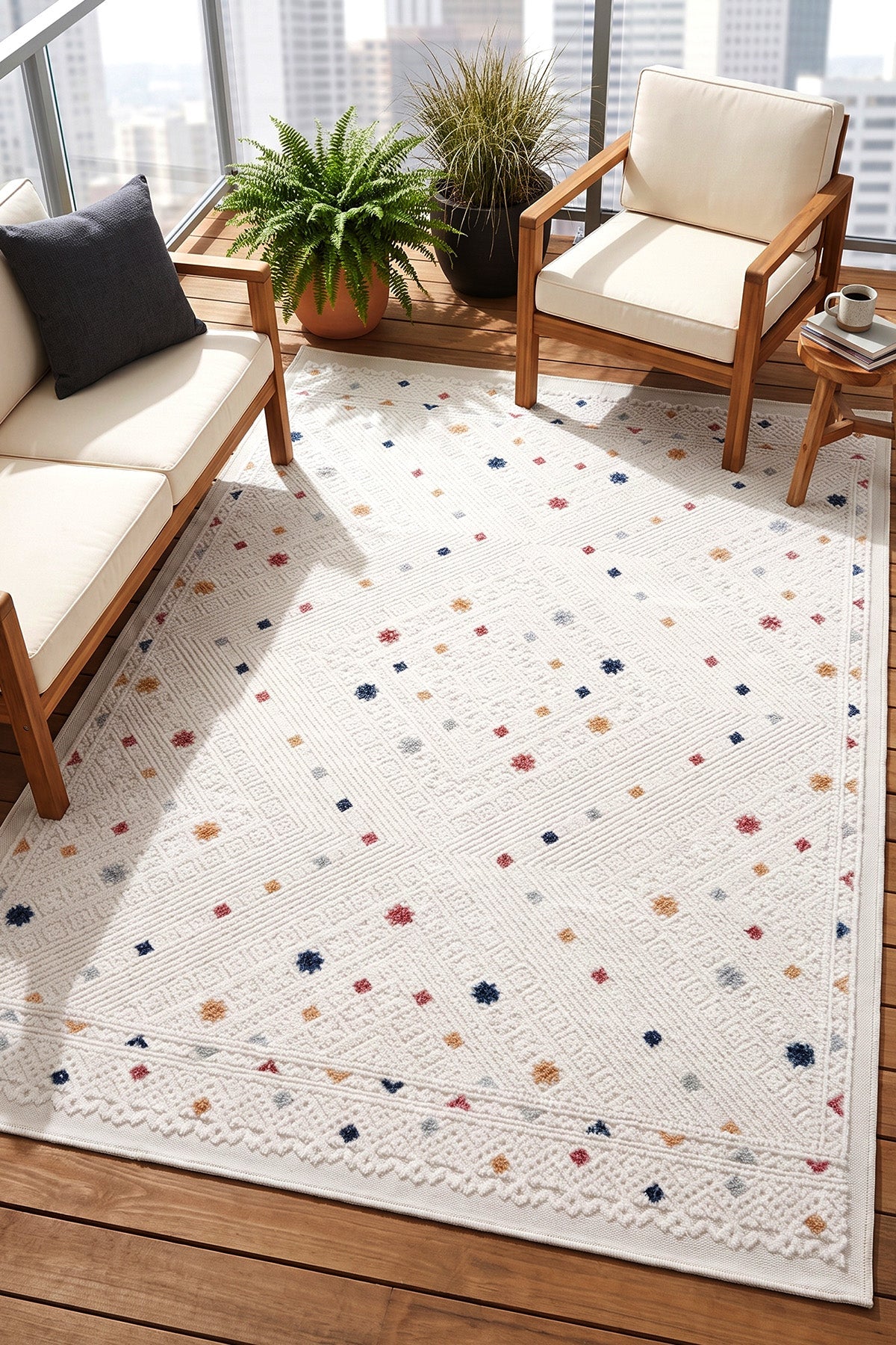 Sand Krem Multi Temizlenebilir Halı 65548A