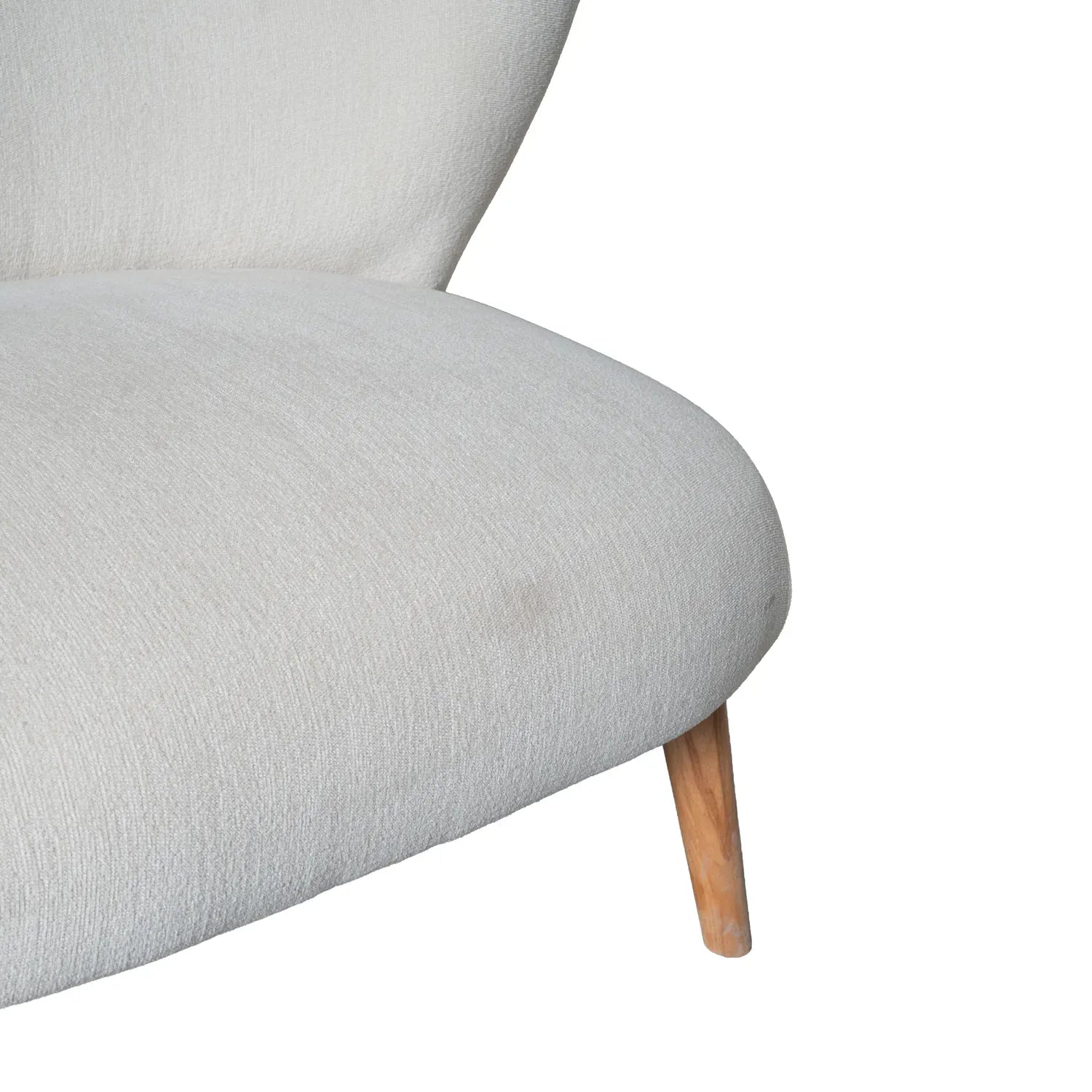 Ahşap Ayaklı Beyaz Berjer 10605