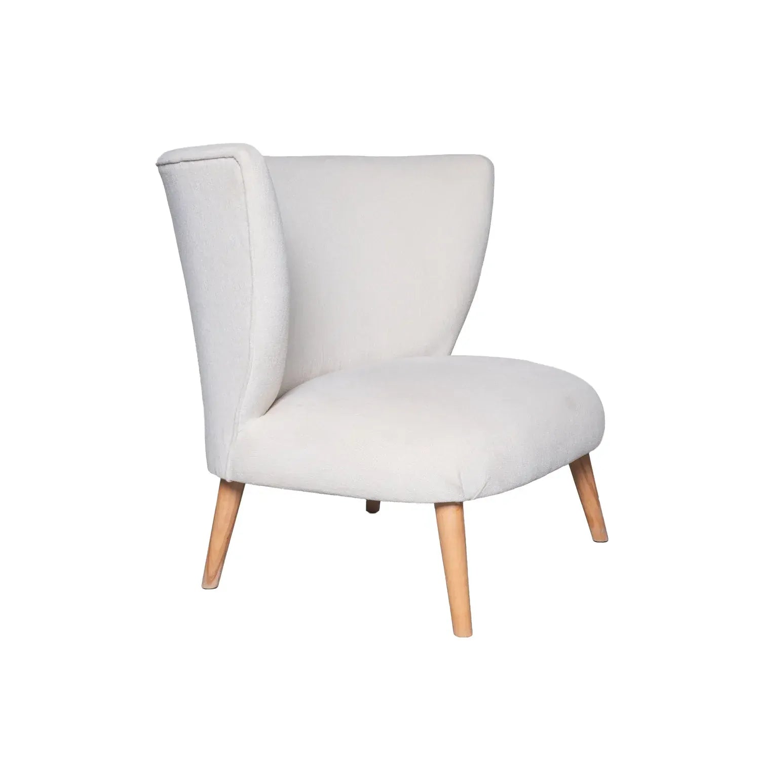 Ahşap Ayaklı Beyaz Berjer 10605