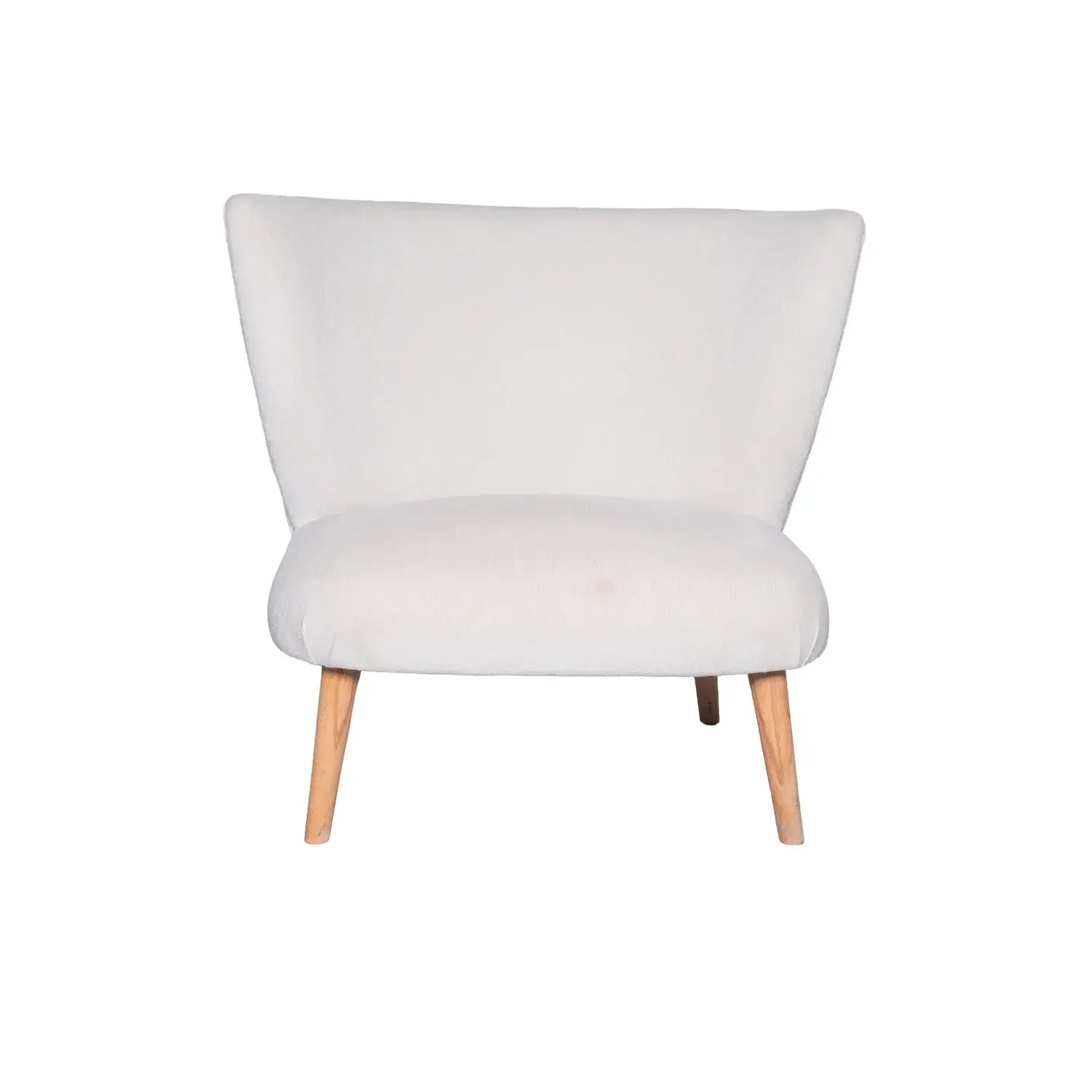 Ahşap Ayaklı Beyaz Berjer 10605