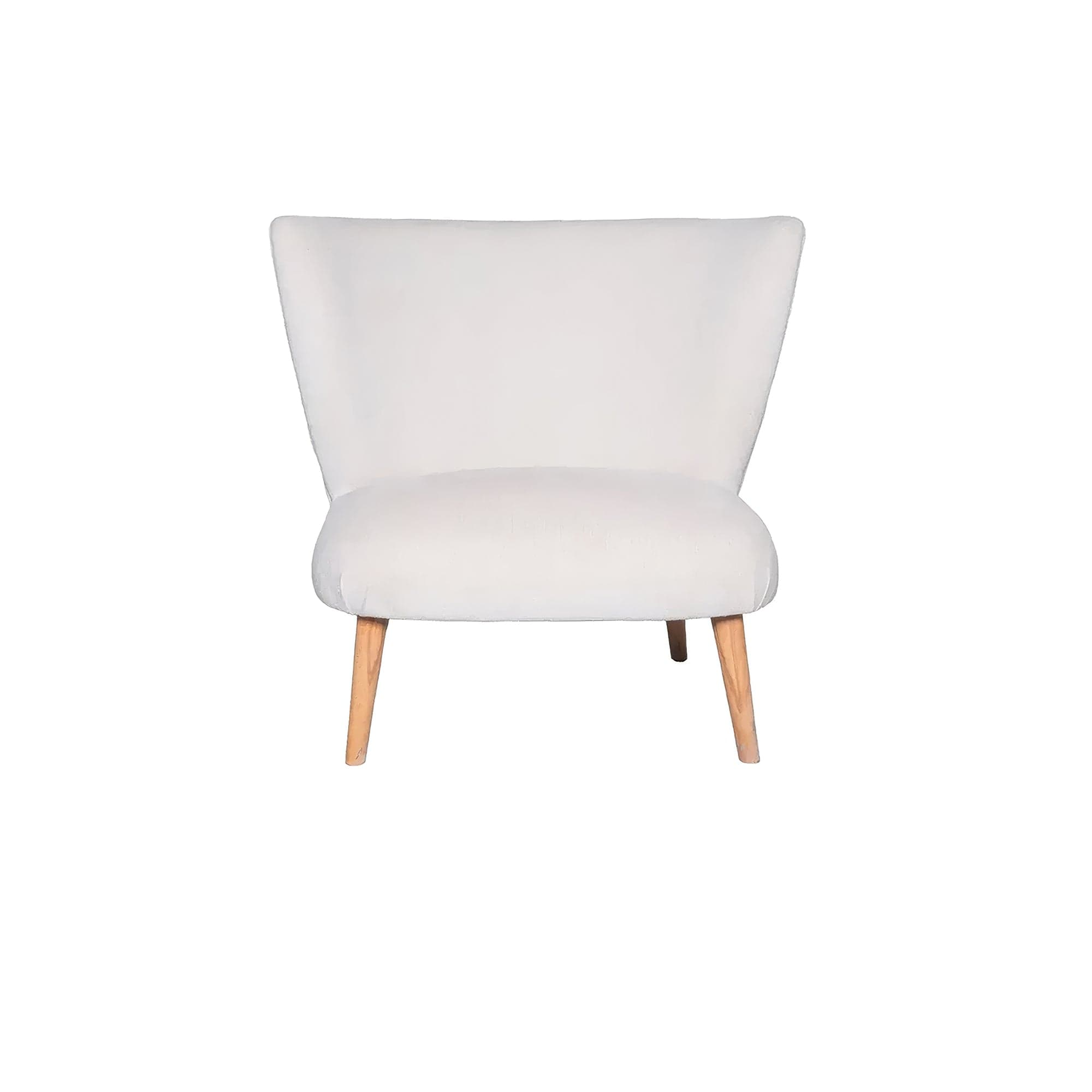 Ahşap Ayaklı Beyaz Berjer 10605