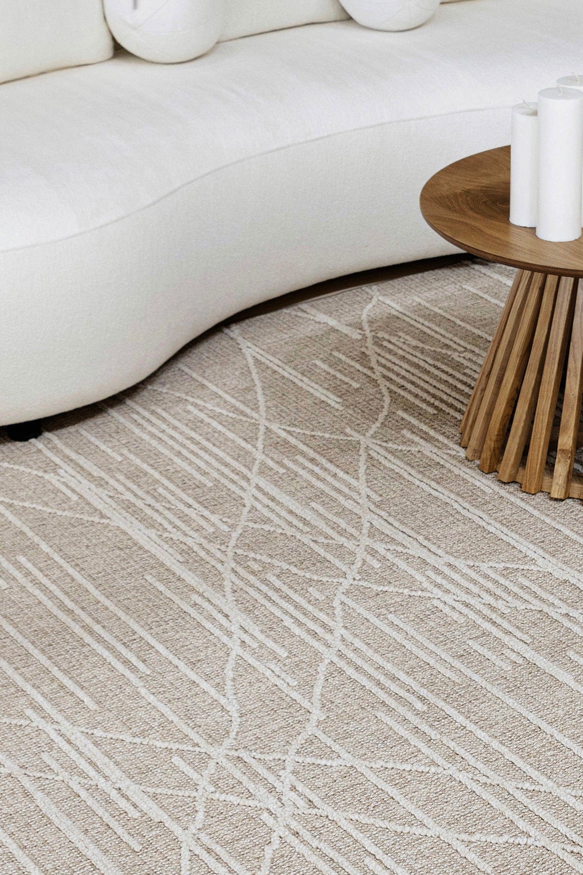 Alba Beige Cream Dust-Free Rug 19232A