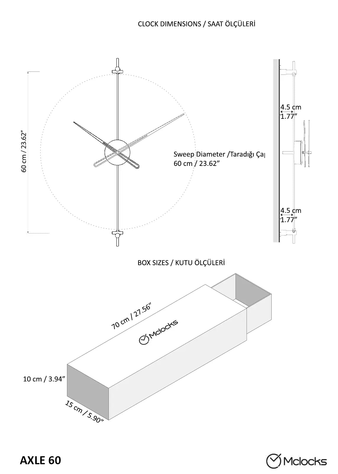 clock dimensions