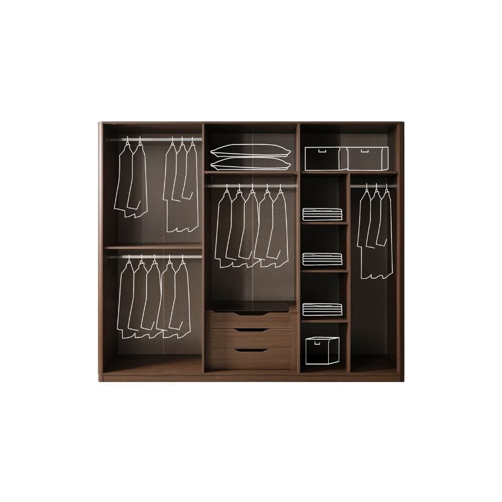 Blena Wardrobe 6-Door Wooden