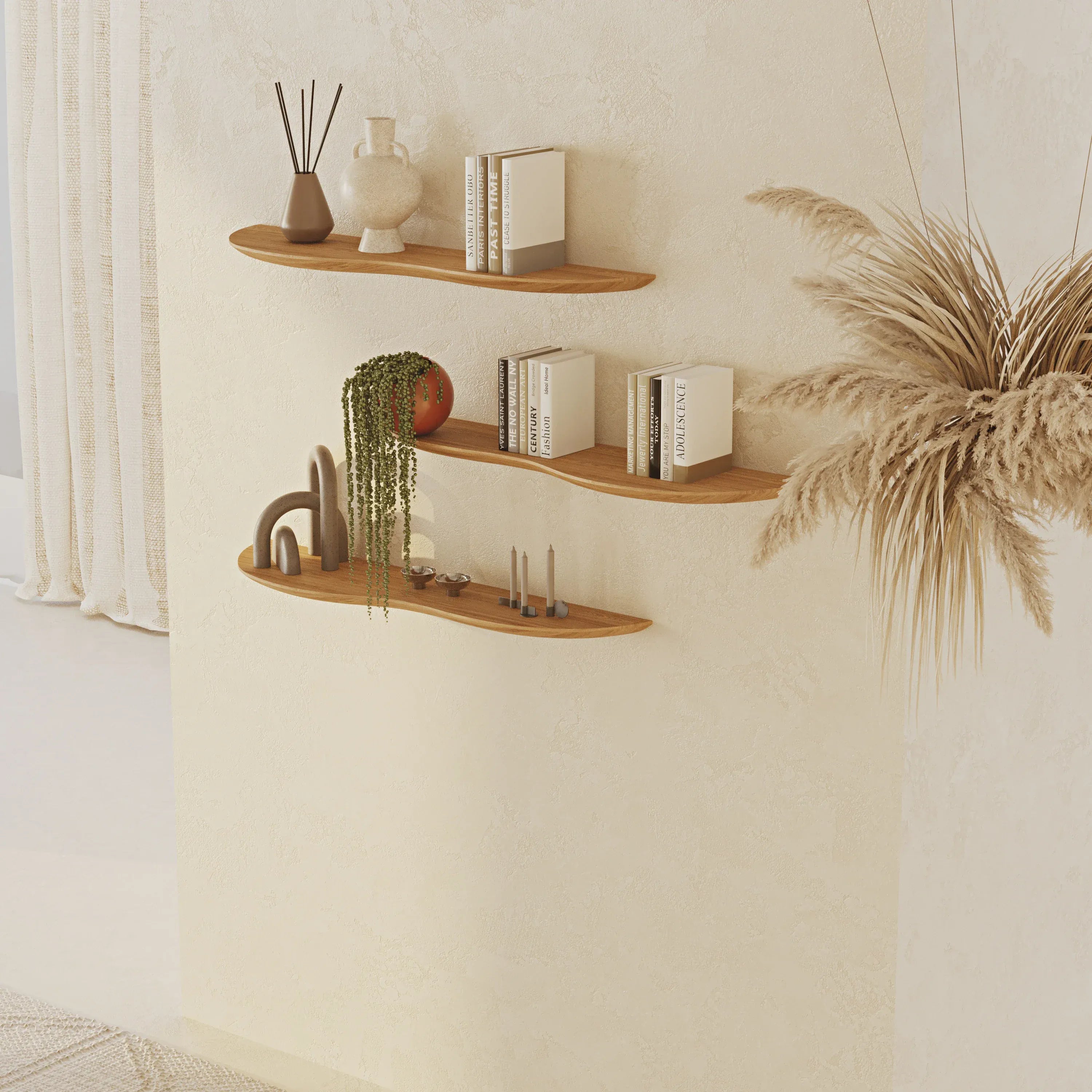 Blob Oak 80 cm Triple Shelf