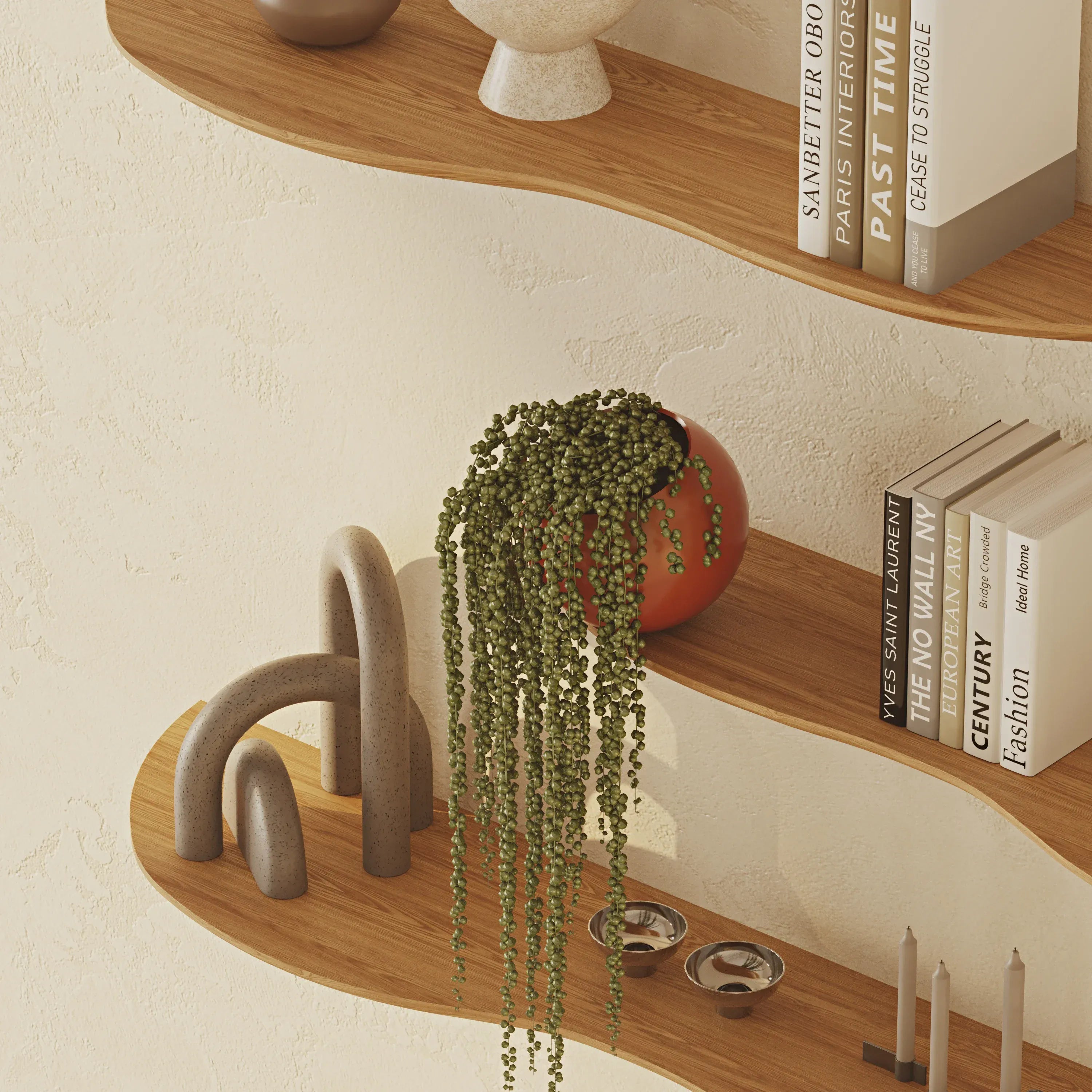 Blob Oak 80 cm Triple Shelf