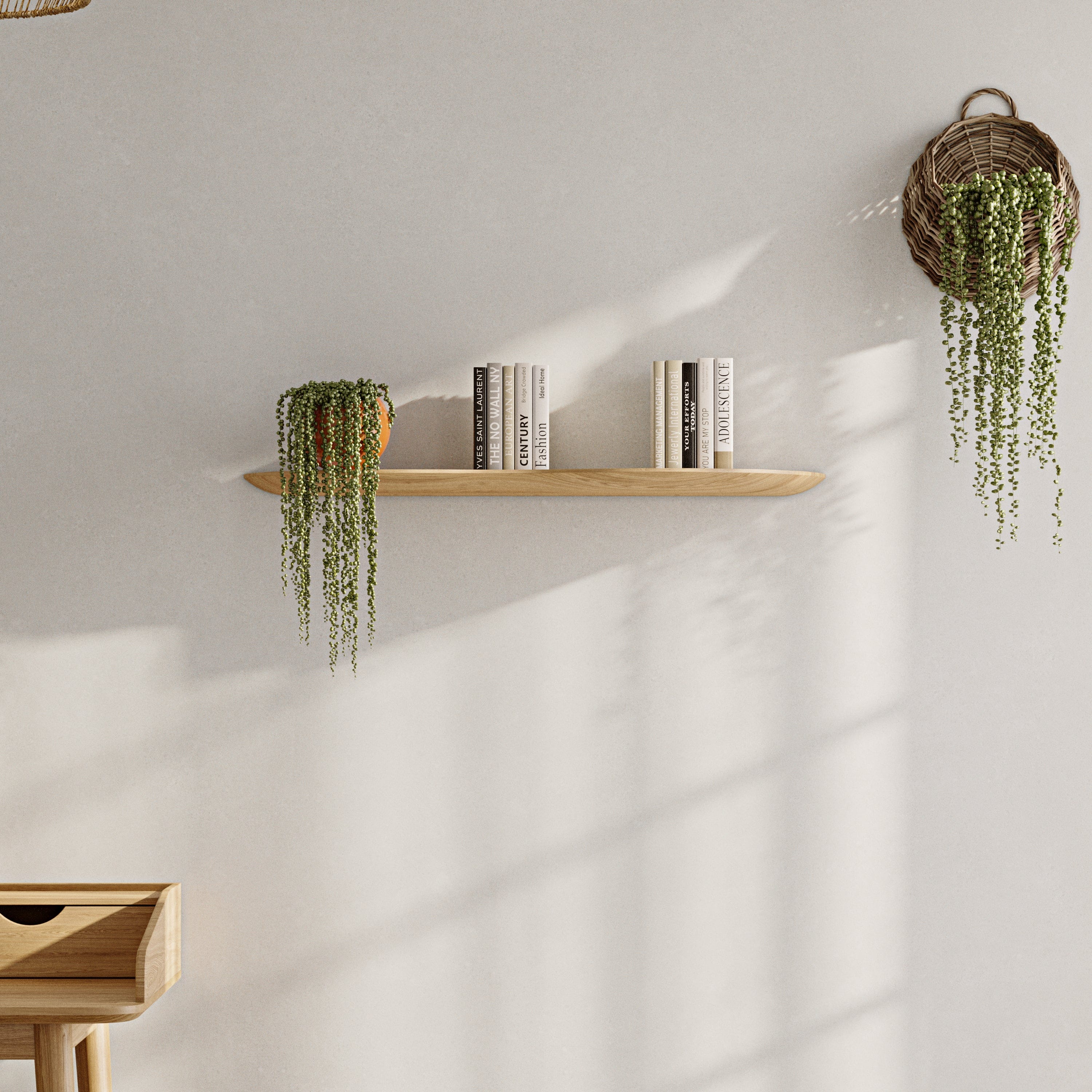 Blob Raf 80 cm Sağ Ahşap