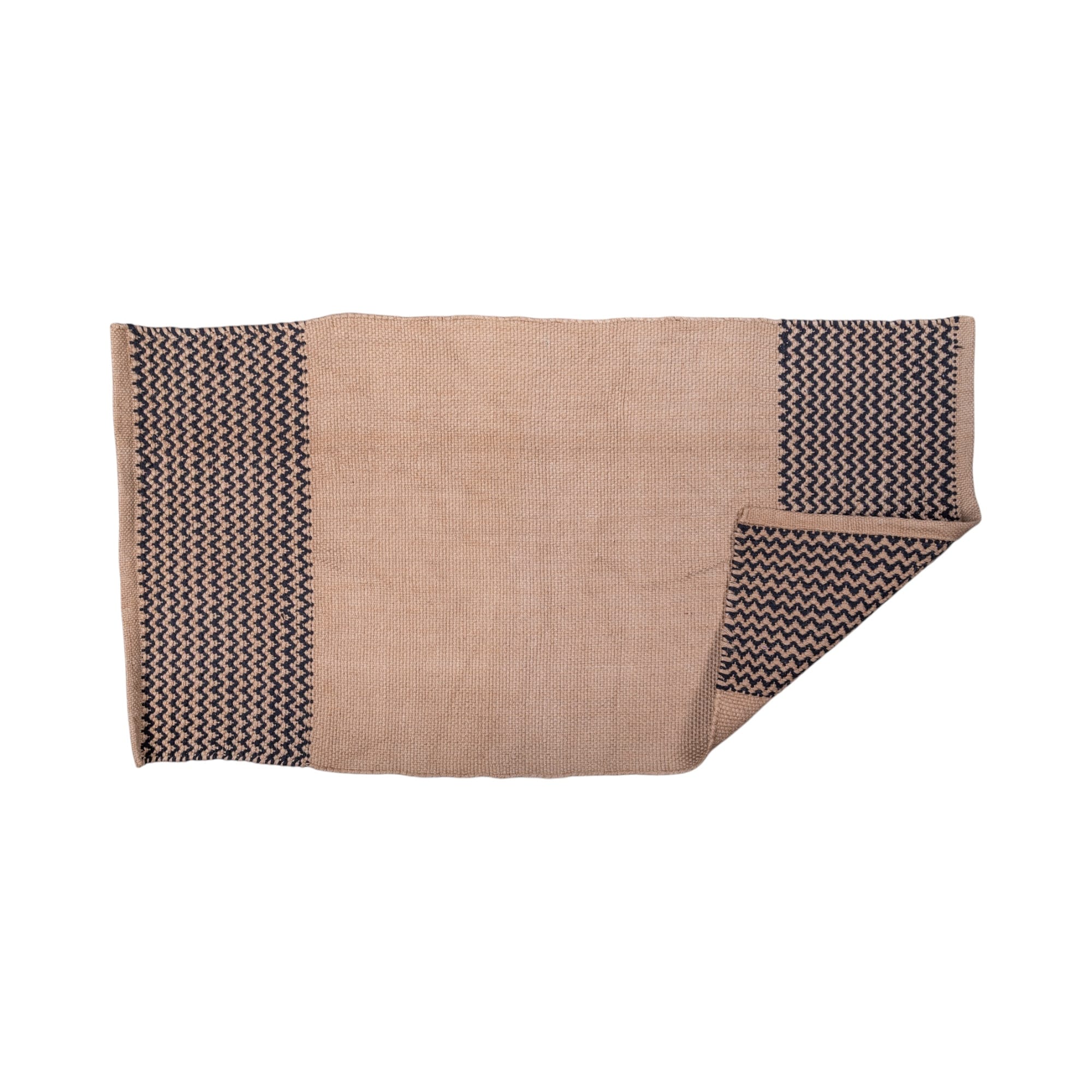Chevron Kilim 80x150 Jüt Siyah/Ekru