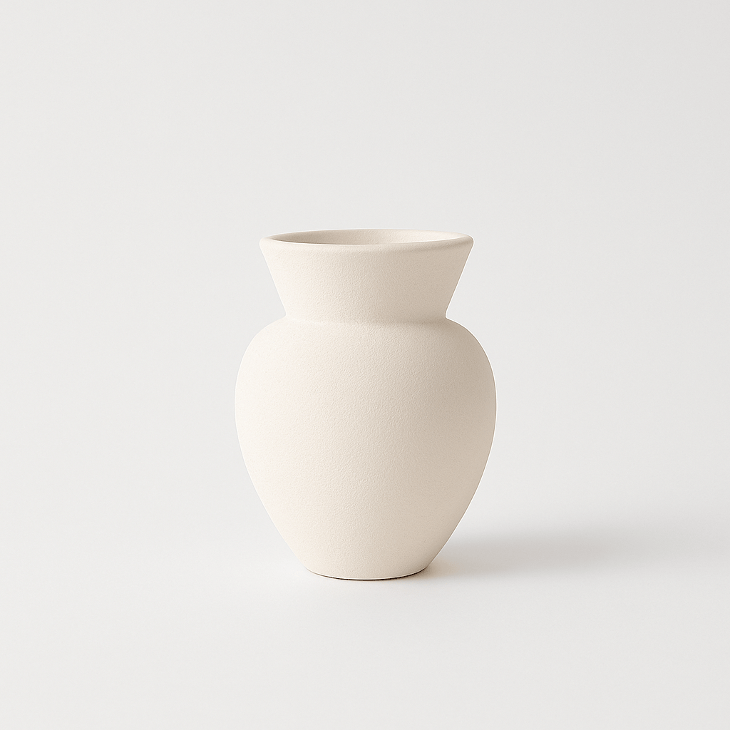 Cleo Ceramic White Textured Vase