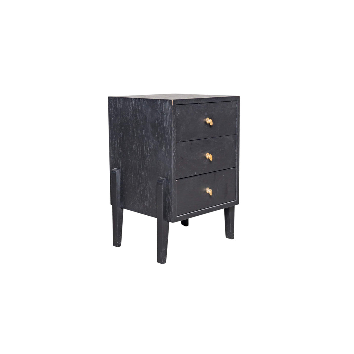 Fil Komodin 3 Çekmeceli Ahşap Siyah