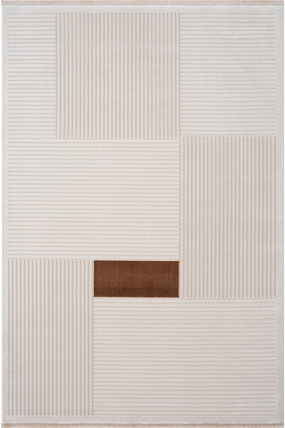 Farahan Cream Cinnamon Geometric Patterned Rug A0859A