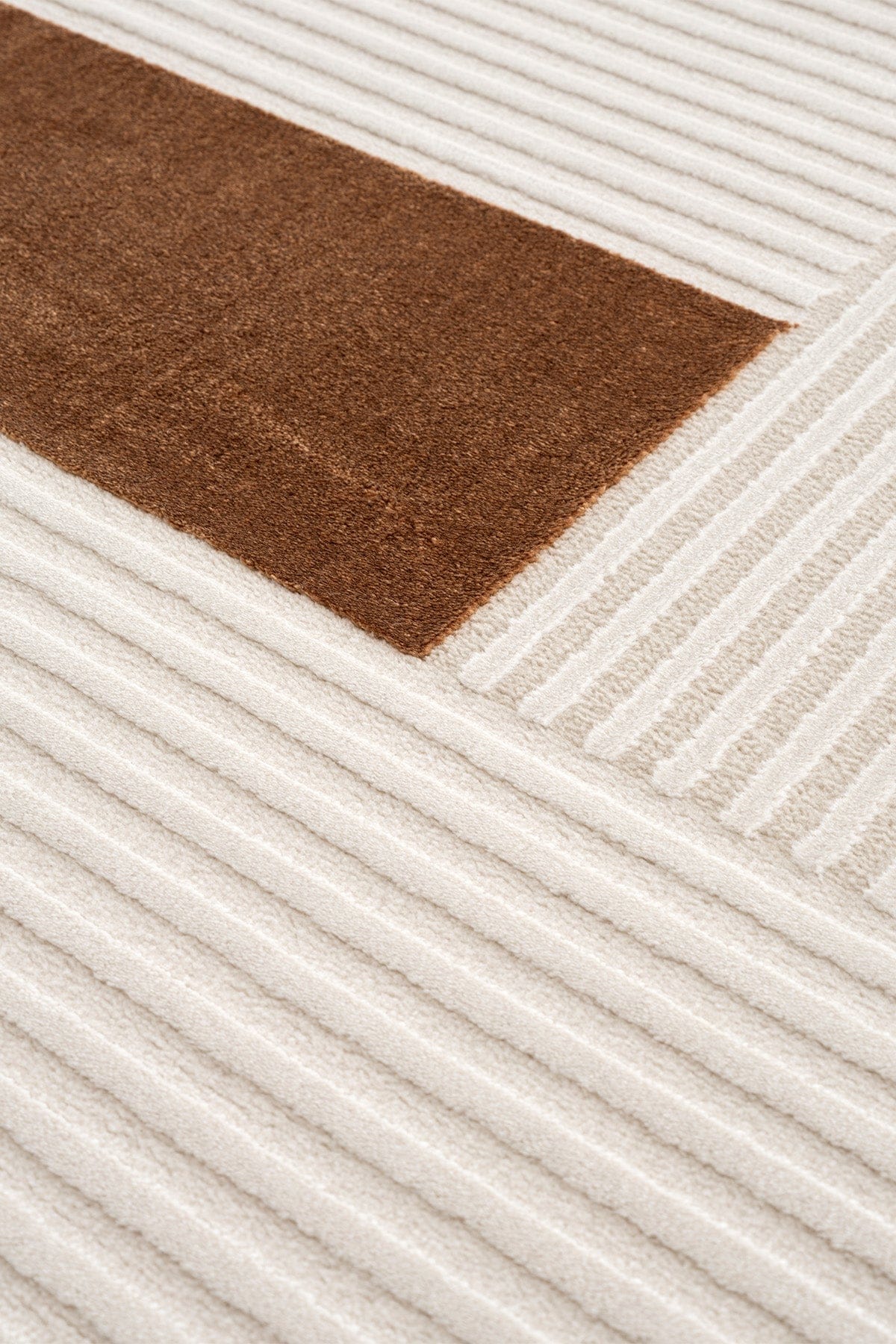 Farahan Cream Cinnamon Geometric Patterned Rug A0859A