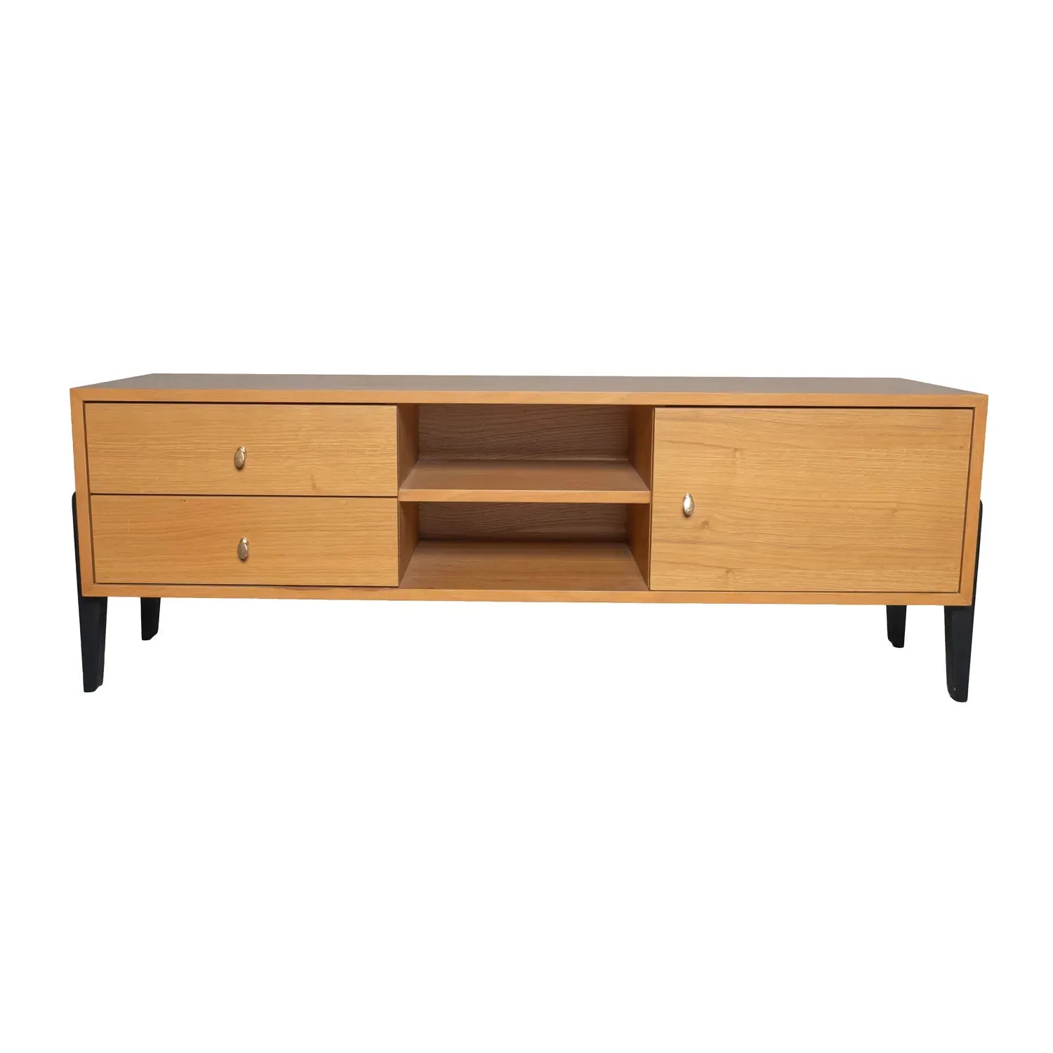 Fil Meşe TV Sehpası 140 cm Ahşap Meşe & Siyah 10565