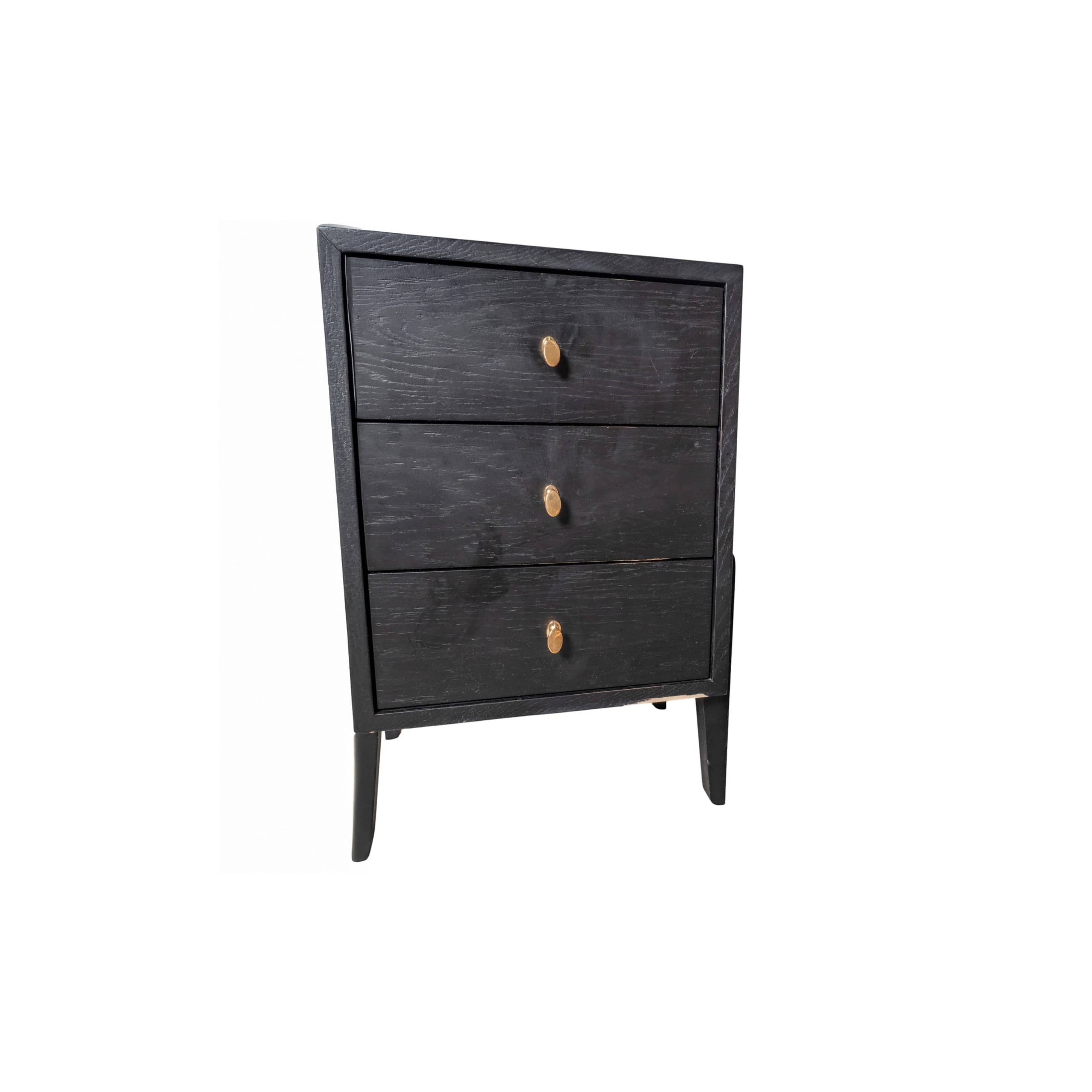 Fil Siyah Komodin 3 Çekmeceli Ahşap 11083