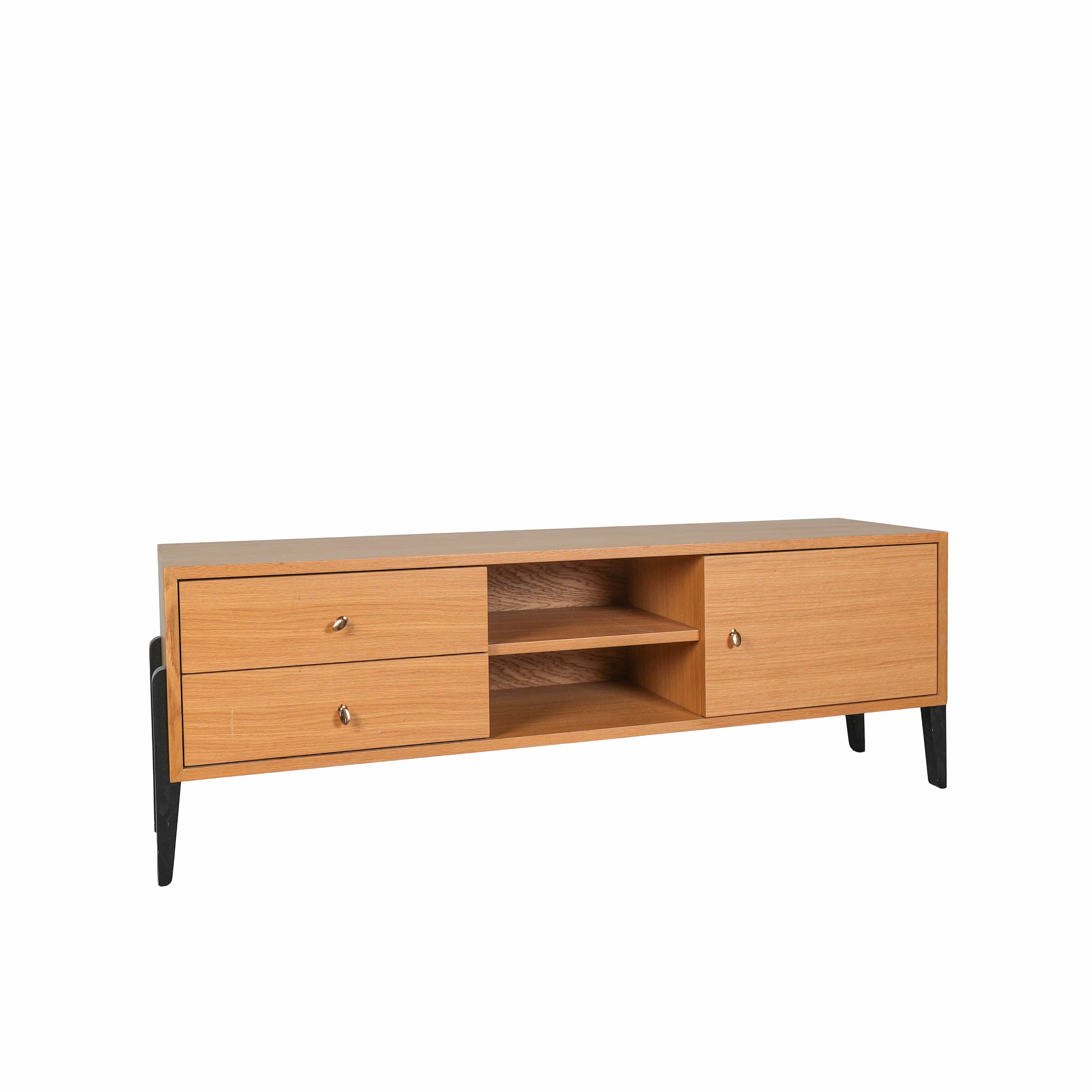 Fil Tv Sehpası 140 cm Meşe & Siyah 10015