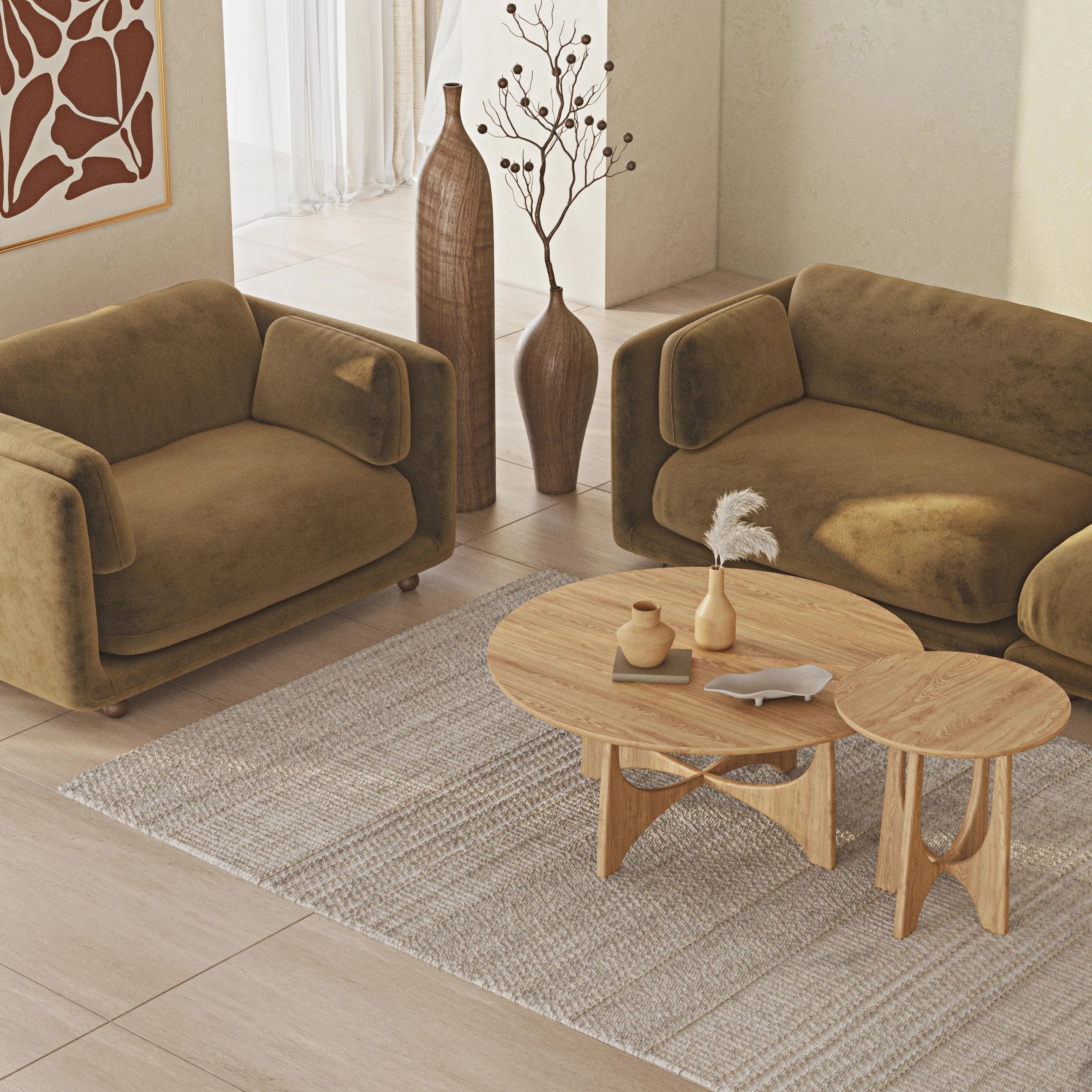 Flam Lounge Koltuk Takımı Kadife Haki