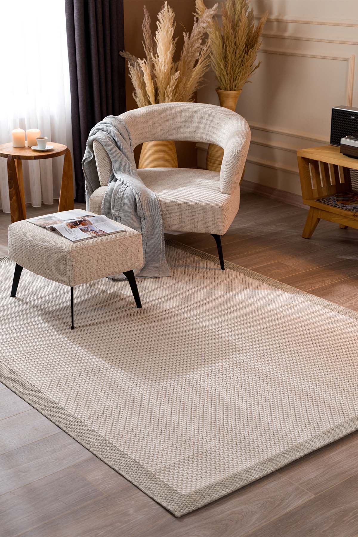Fresco Anthracite Ecru Washable Rug 23745A