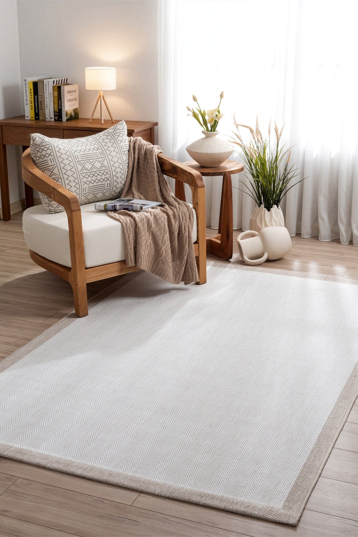 Fresco Soft Ecru Mink Washable Rug A3936A