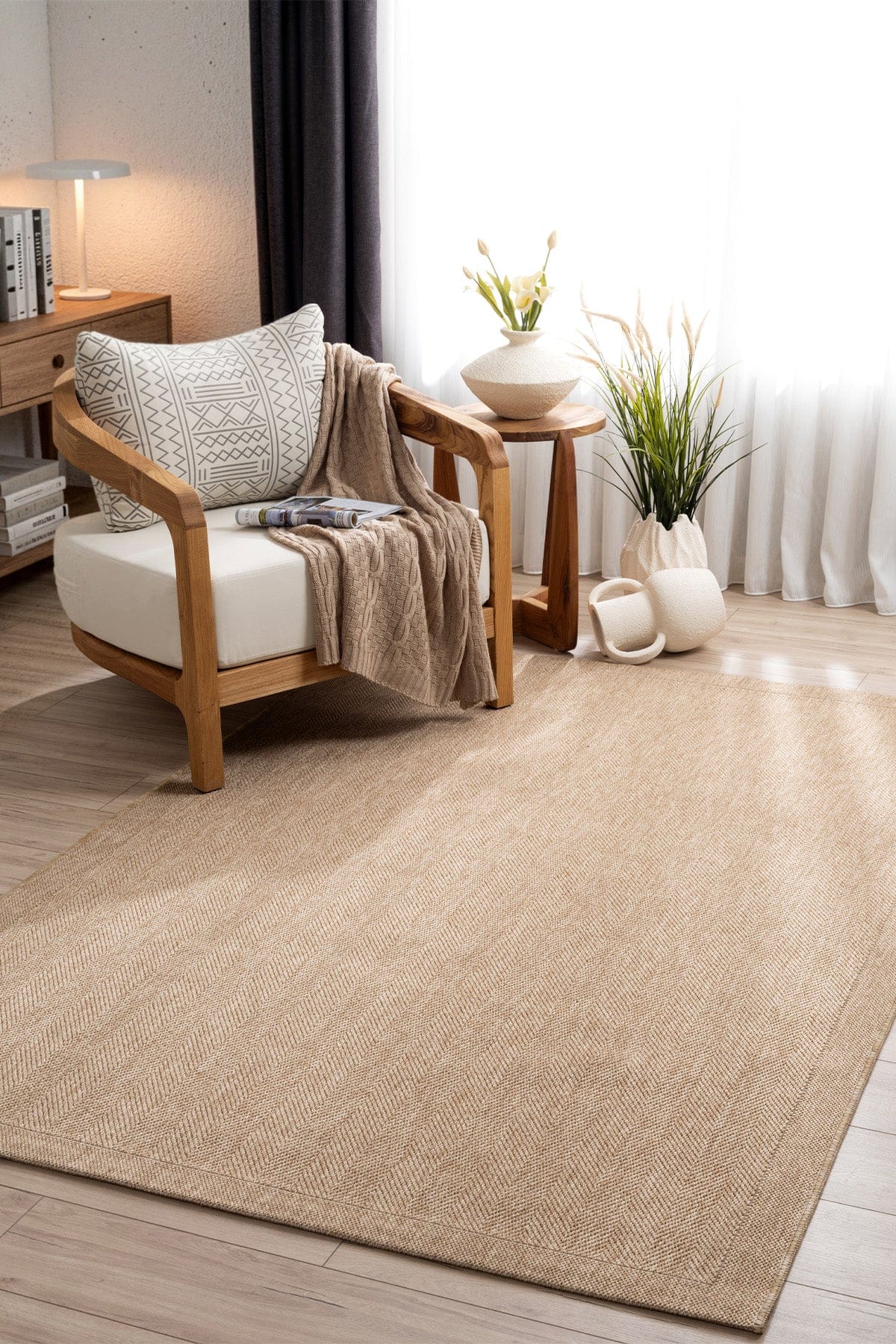 Fresco Soft Natural Washable Rug A3936B
