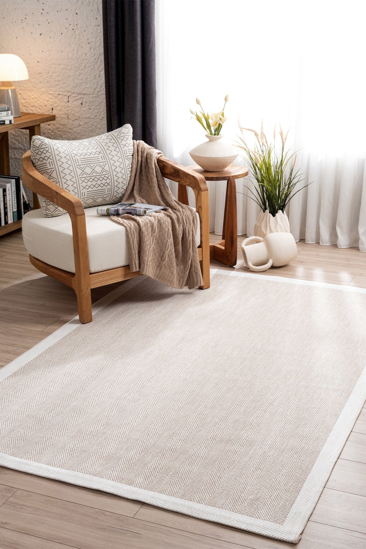 Fresco Soft Vizon Ekru Yıkanabilir Halı A3936A