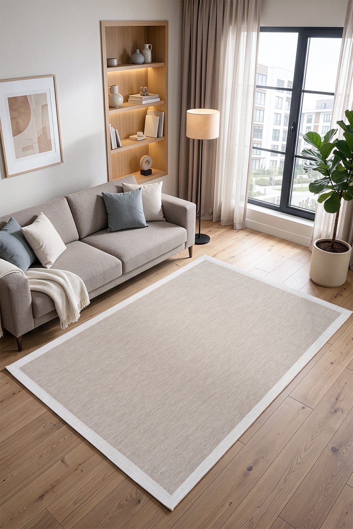 Fresco Soft Vizon Ekru Yıkanabilir Halı A3936A