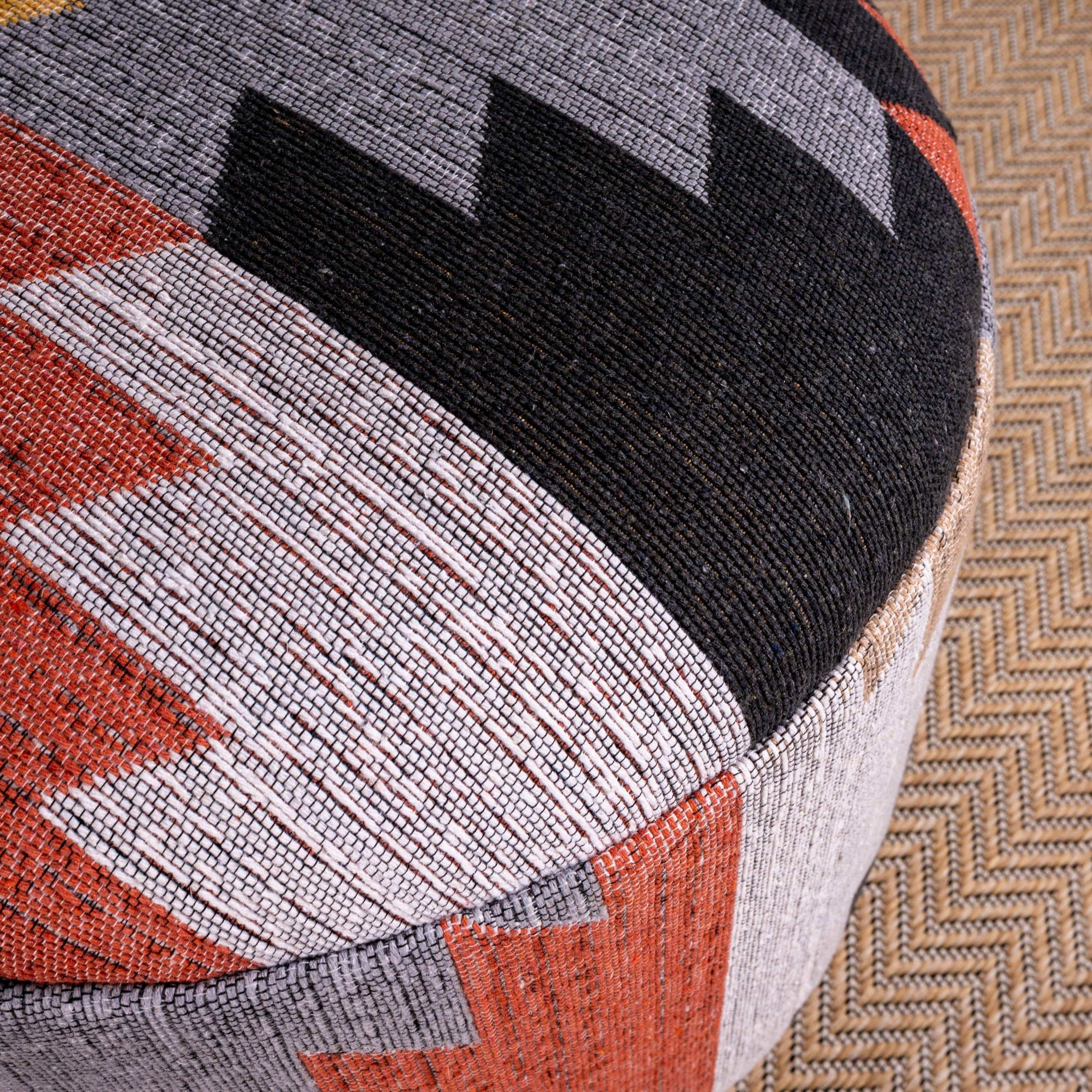 Geometric Patterned Pouf