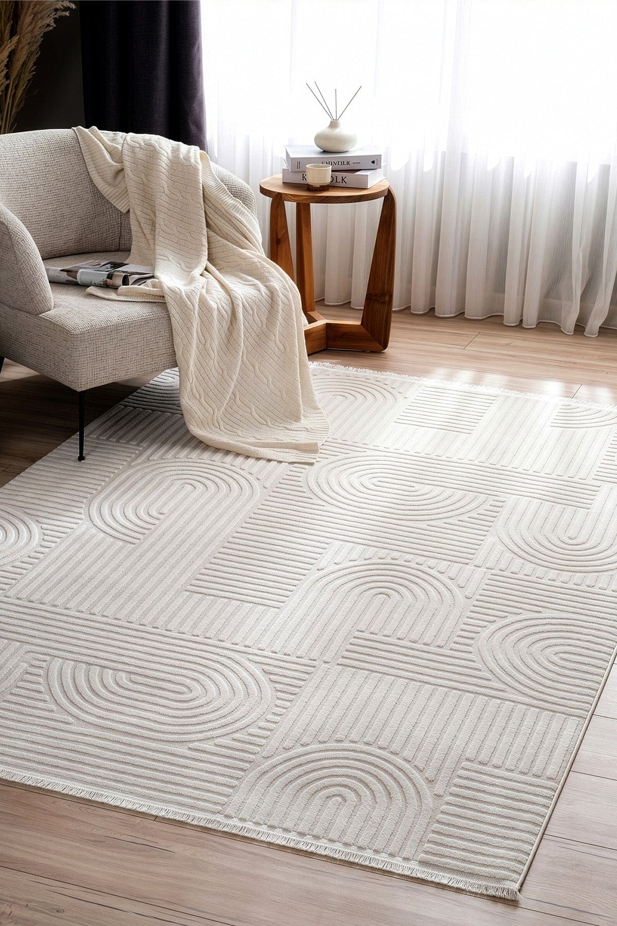 Koza Hayad Monaco Cream Dust-Free Rug 33471B