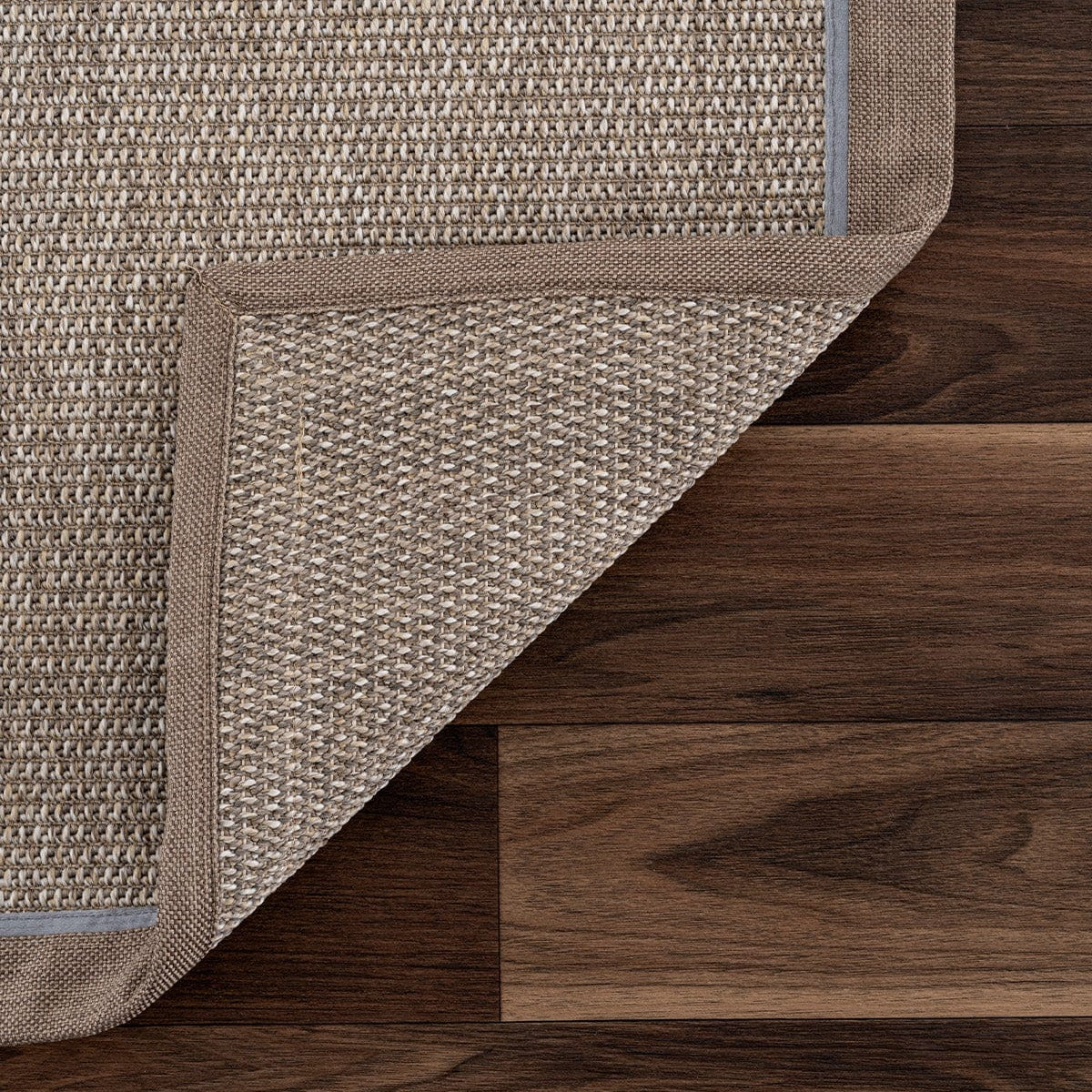 Koza Premium Sahara Border Beige-Border Mink Blue Sisal Rug B3610F