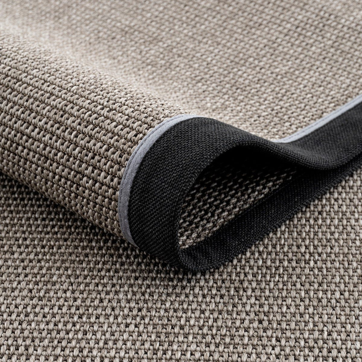 Koza Premium Sahara Border Grey-Border Black Blue Sisal Rug B3610G