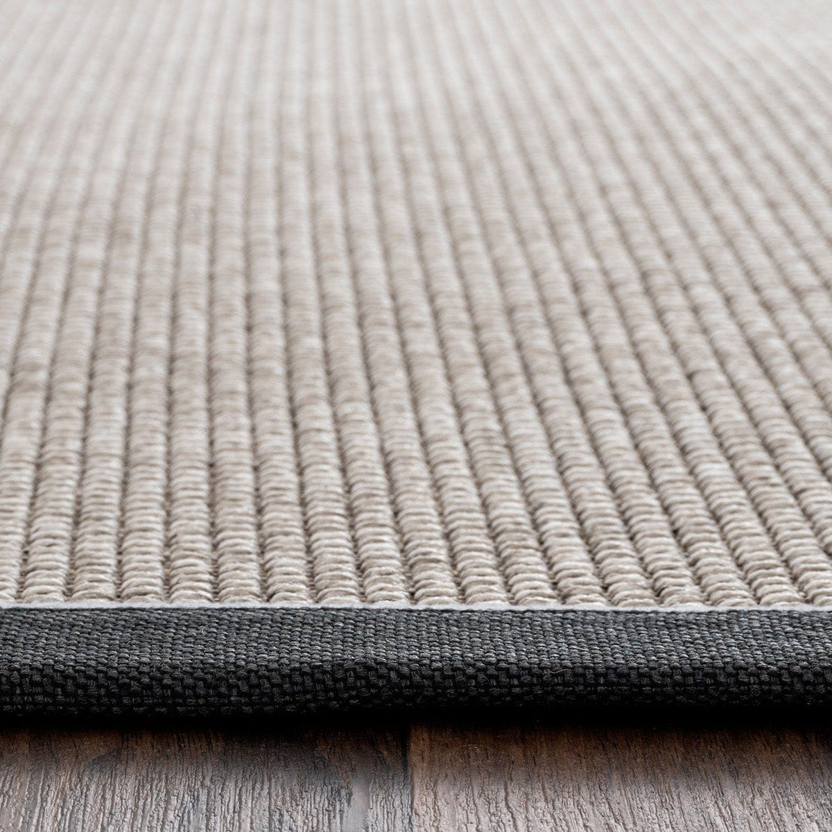 Koza Premium Sahara Border Grey-Border Black Blue Sisal Rug B3610G
