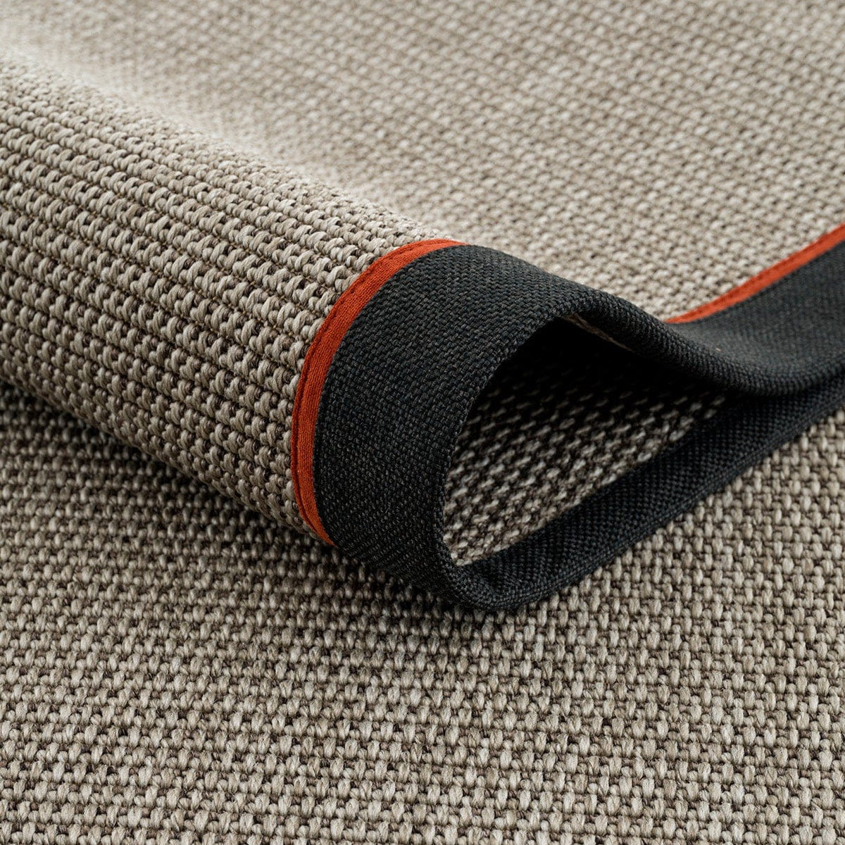 Koza Premium Sahara Border Gray-Border Black Orange Sisal Rug B3610H