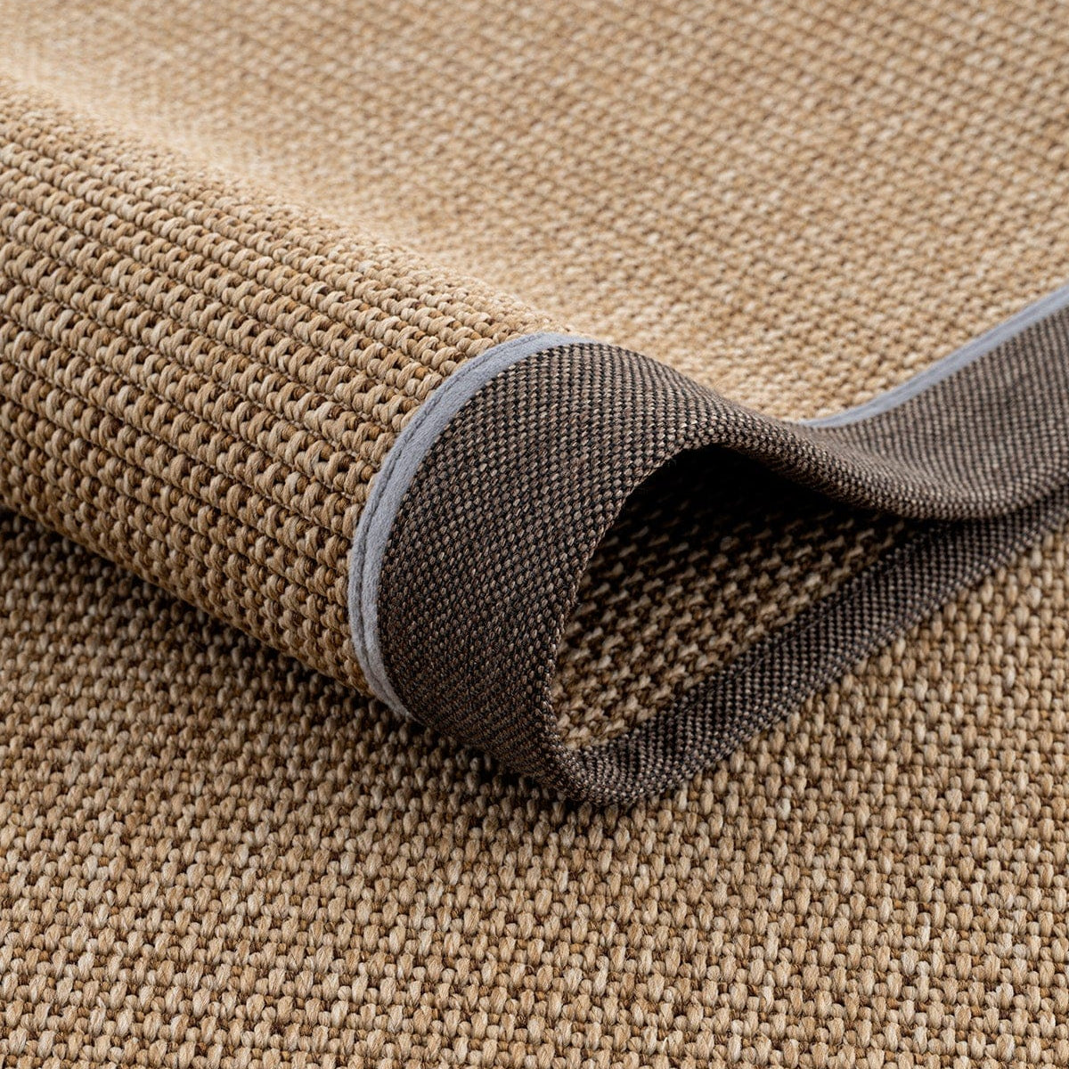 Koza Premium Sahara Bordure Natural-Bordür Kahve Mavi Sisal Halı B3610A
