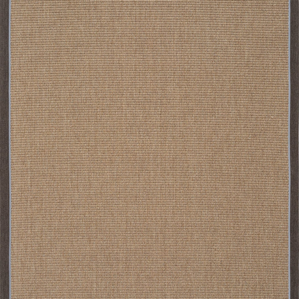 Koza Premium Sahara Natural Border-Border Coffee Blue Sisal Rug B3610A