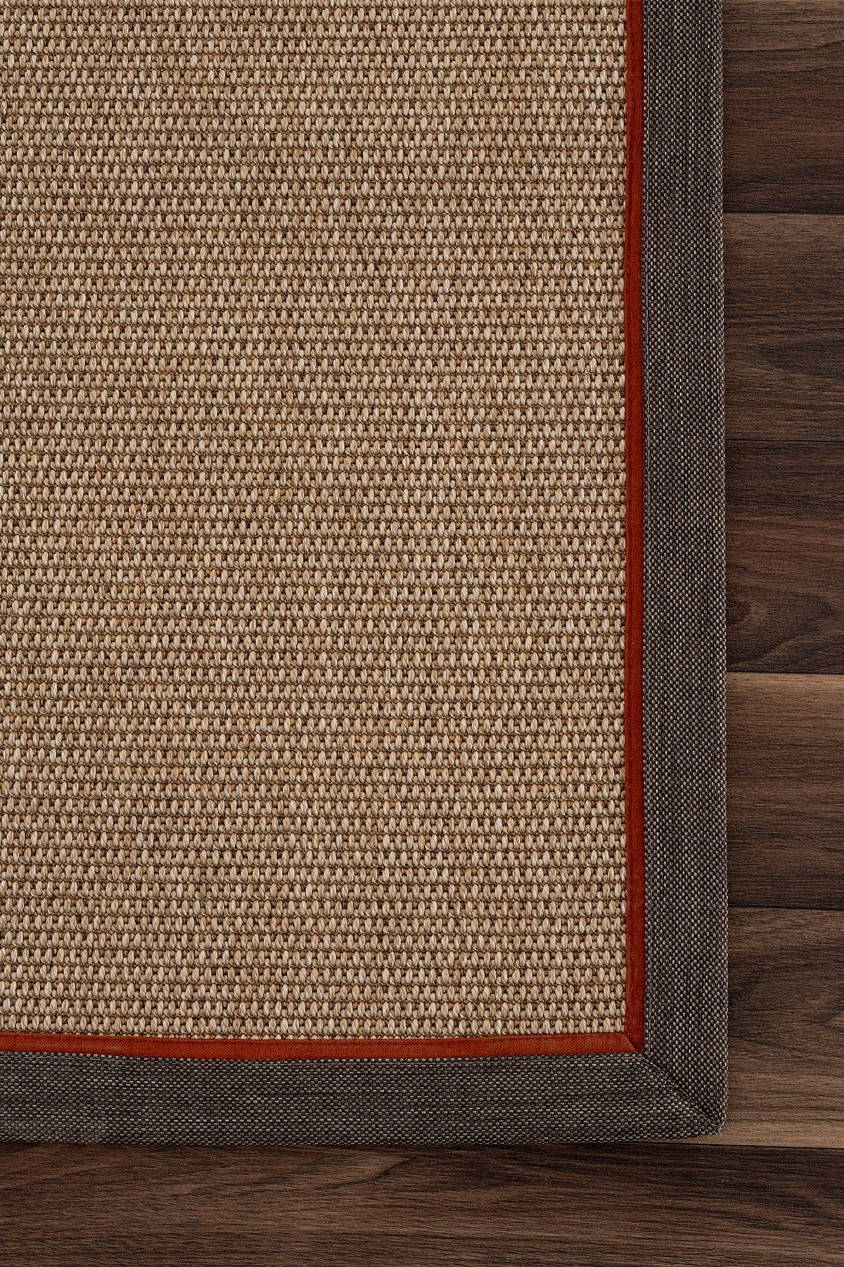 Koza Premium Sahara Natural-Border Coffee Orange Sisal Rug B3610B