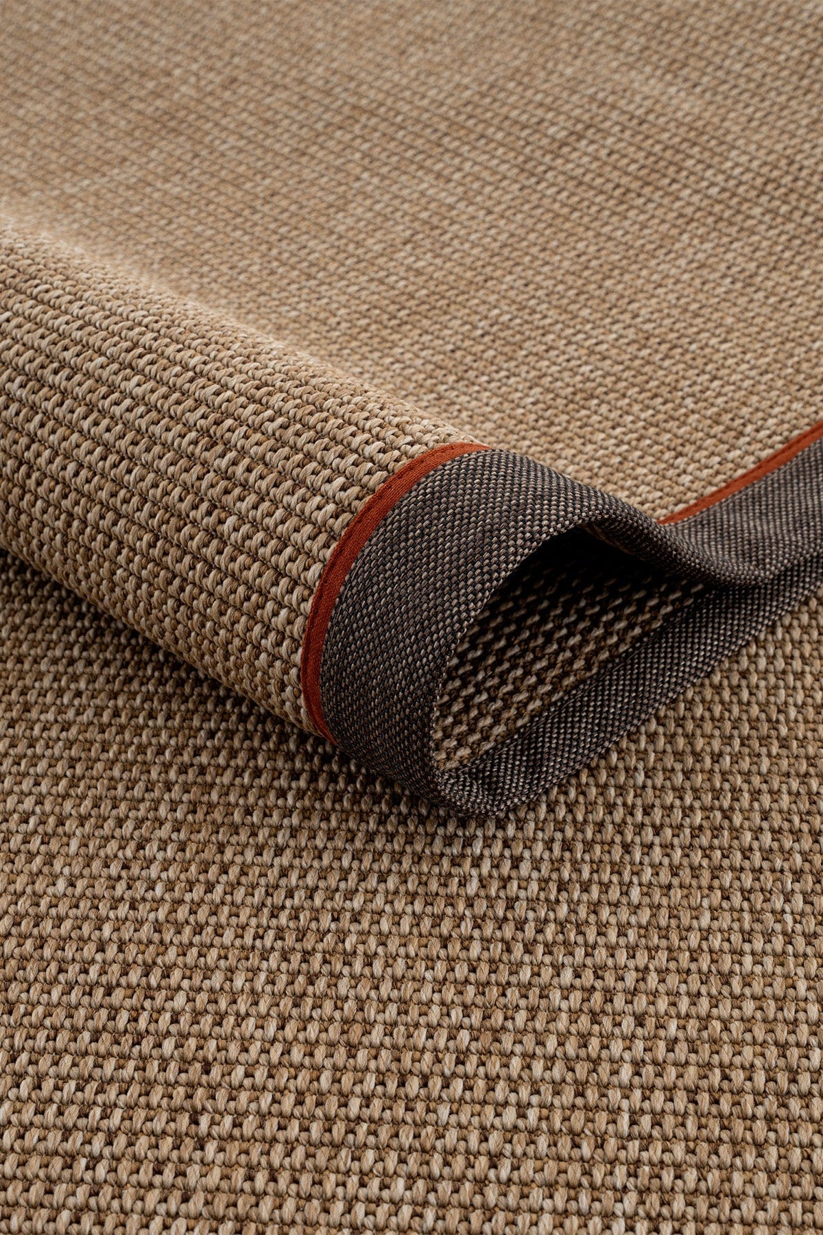 Koza Premium Sahara Natural-Border Coffee Orange Sisal Rug B3610B
