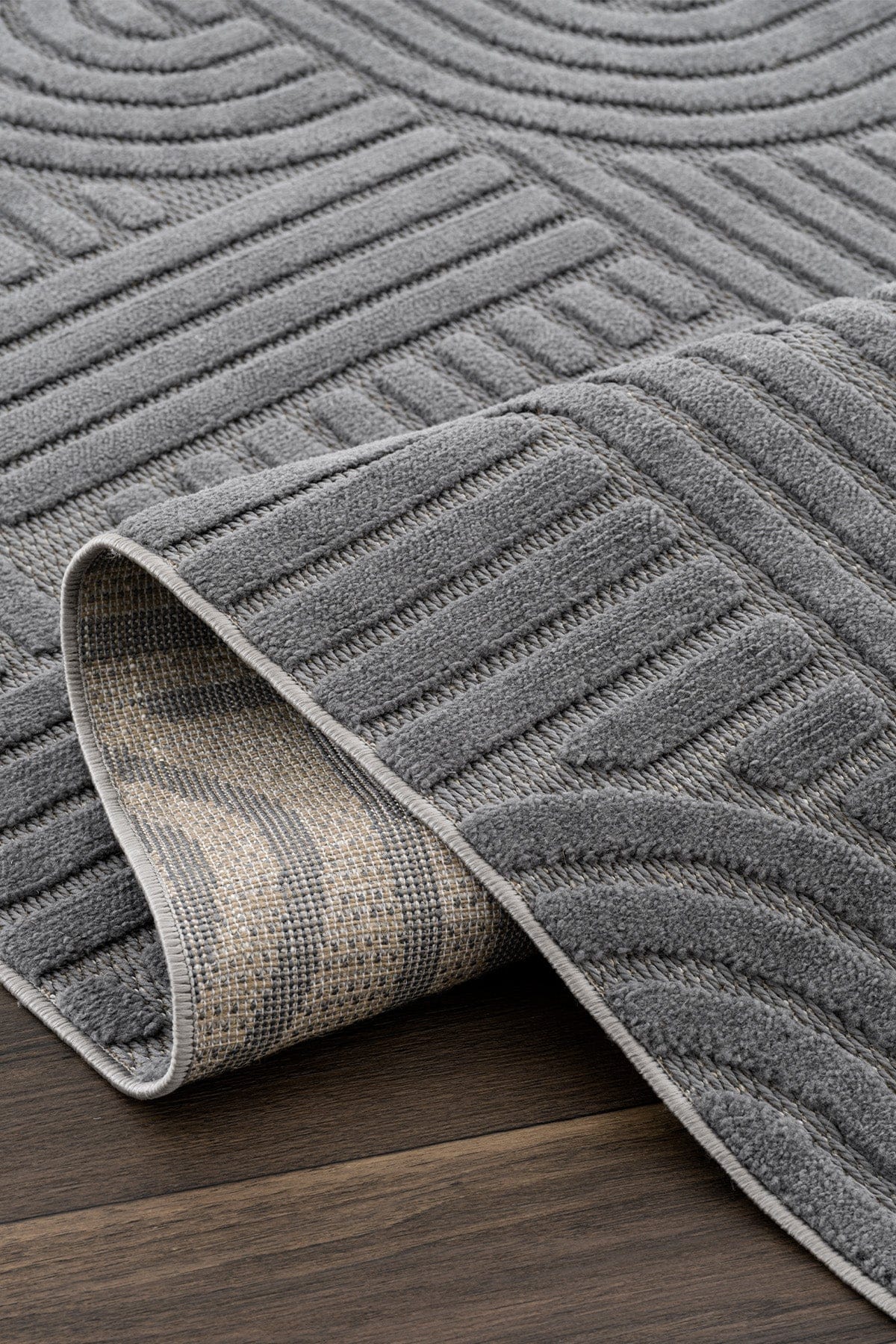 Lisbon Anthracite Living Room Rug A1766D