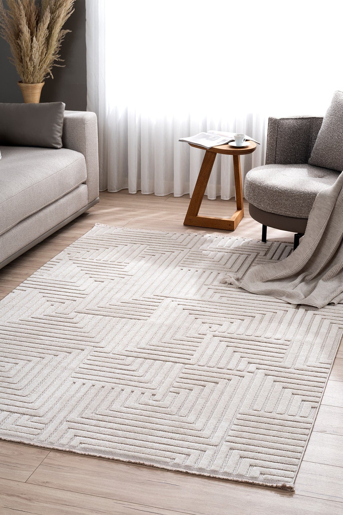 Lisbon Beige Living Room Rug A1772B