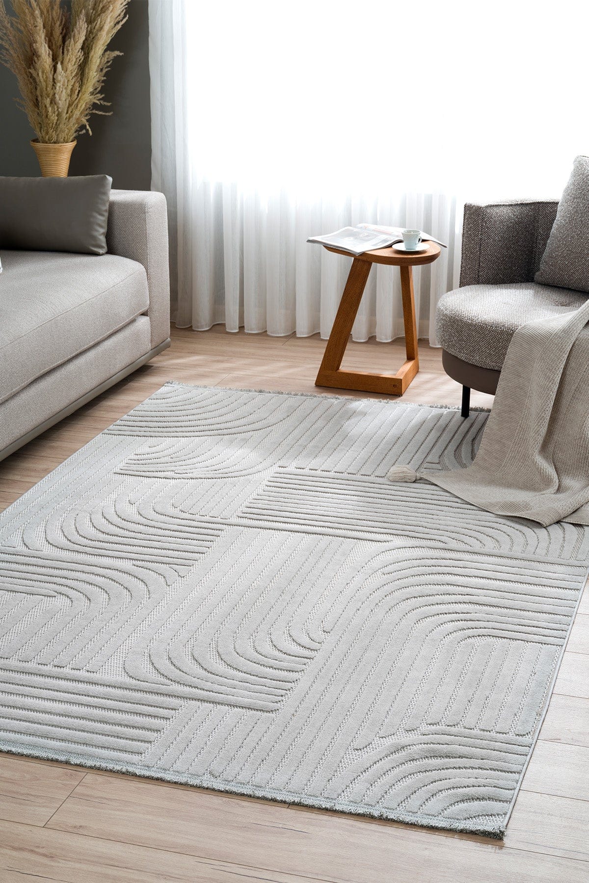 Lisbon Grey Living Room Rug A1763C