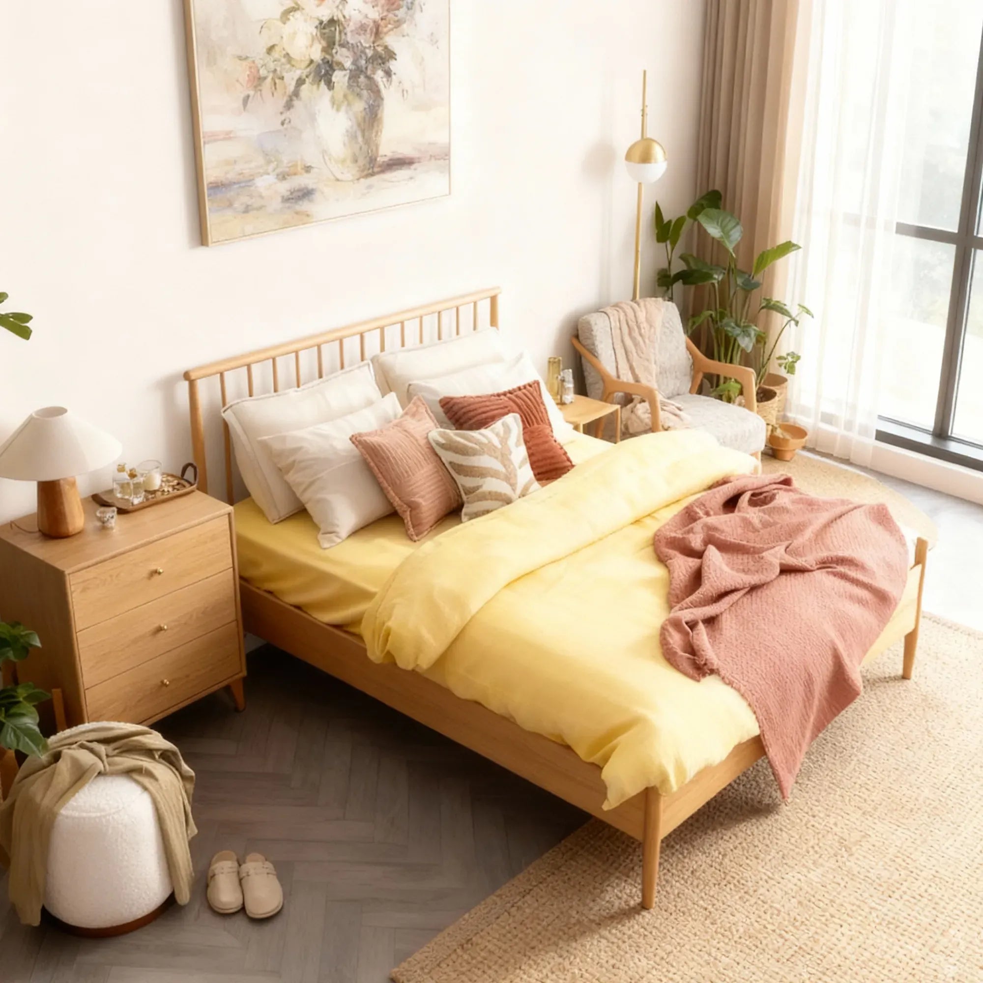 Marcin Meşe Karyola 160x200