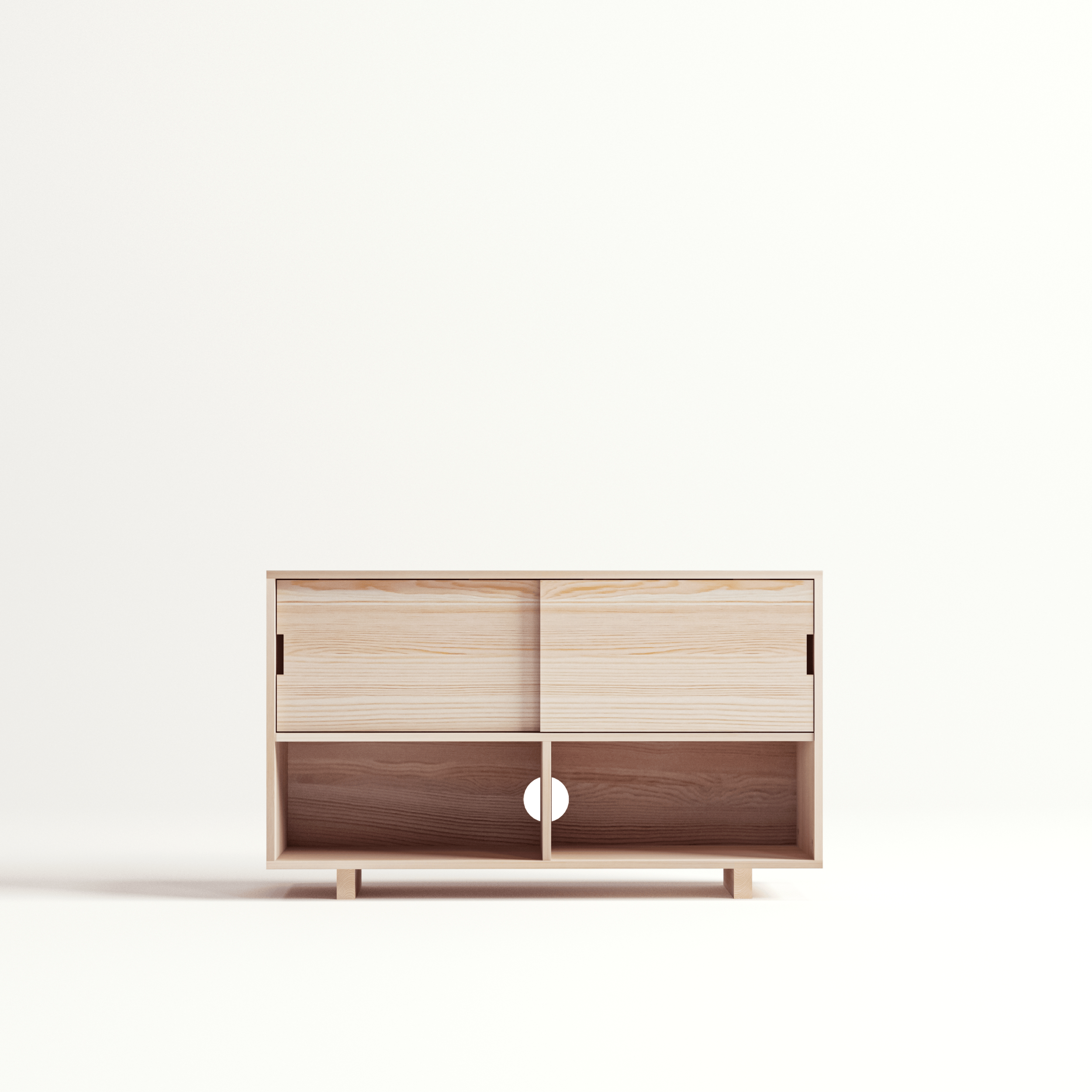 Solid Wood Open-Compartment Console