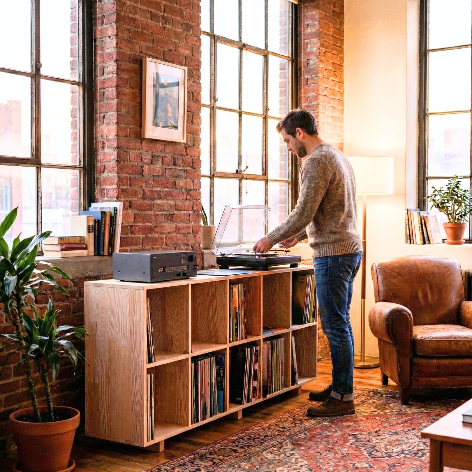 Solid Wood Open Shelf Unit