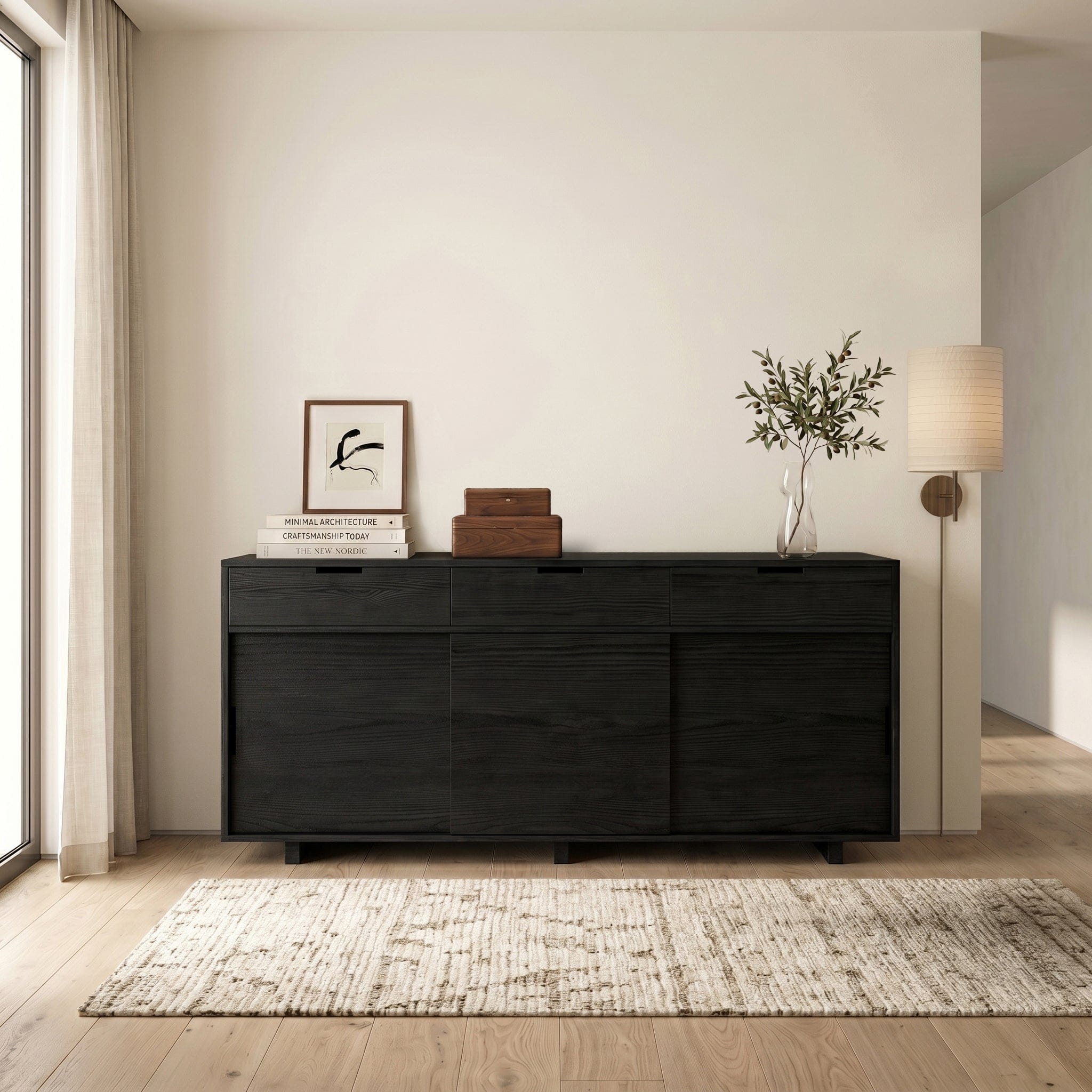 Solid Wood Sideboard with Drawers