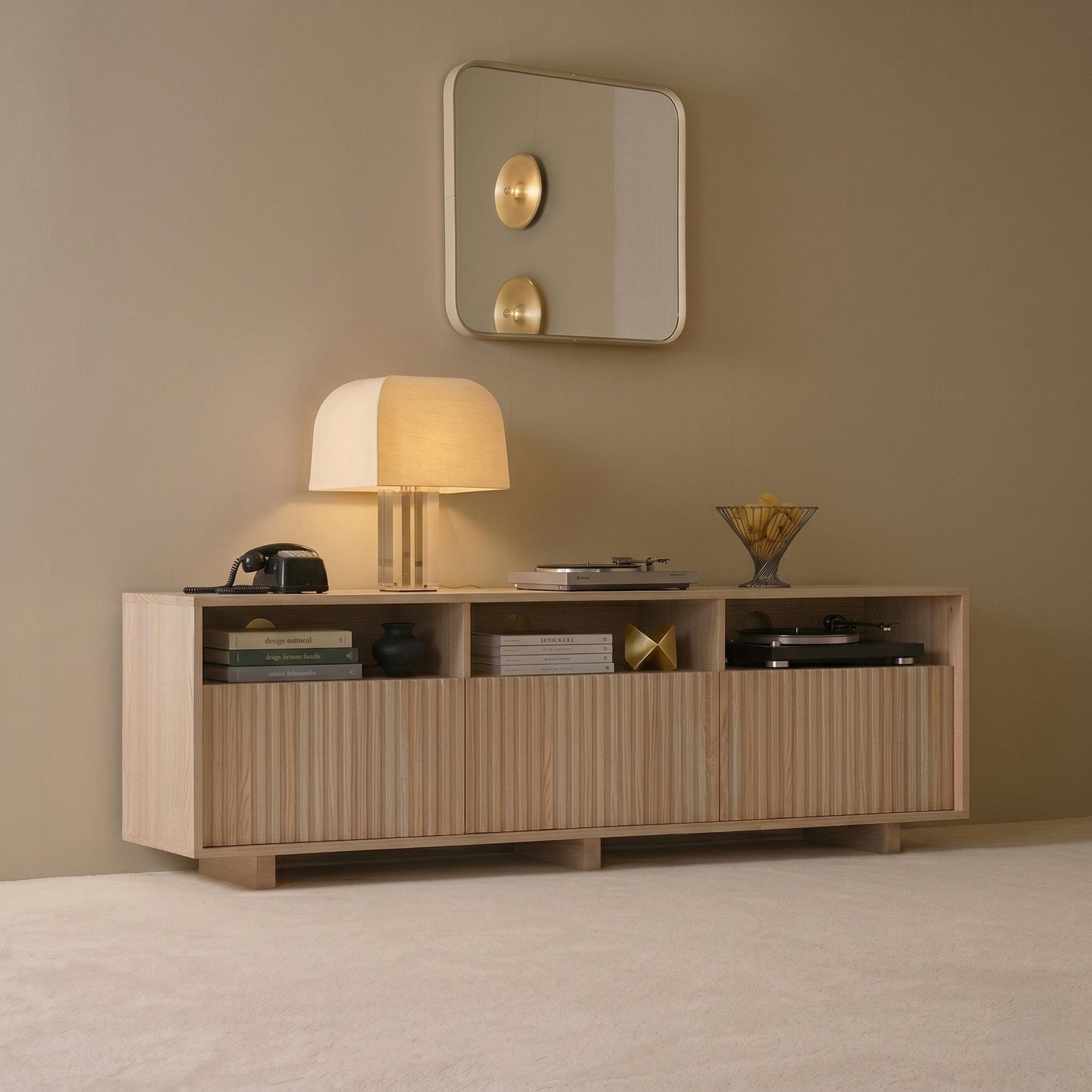 Solid Wood Top TV Unit