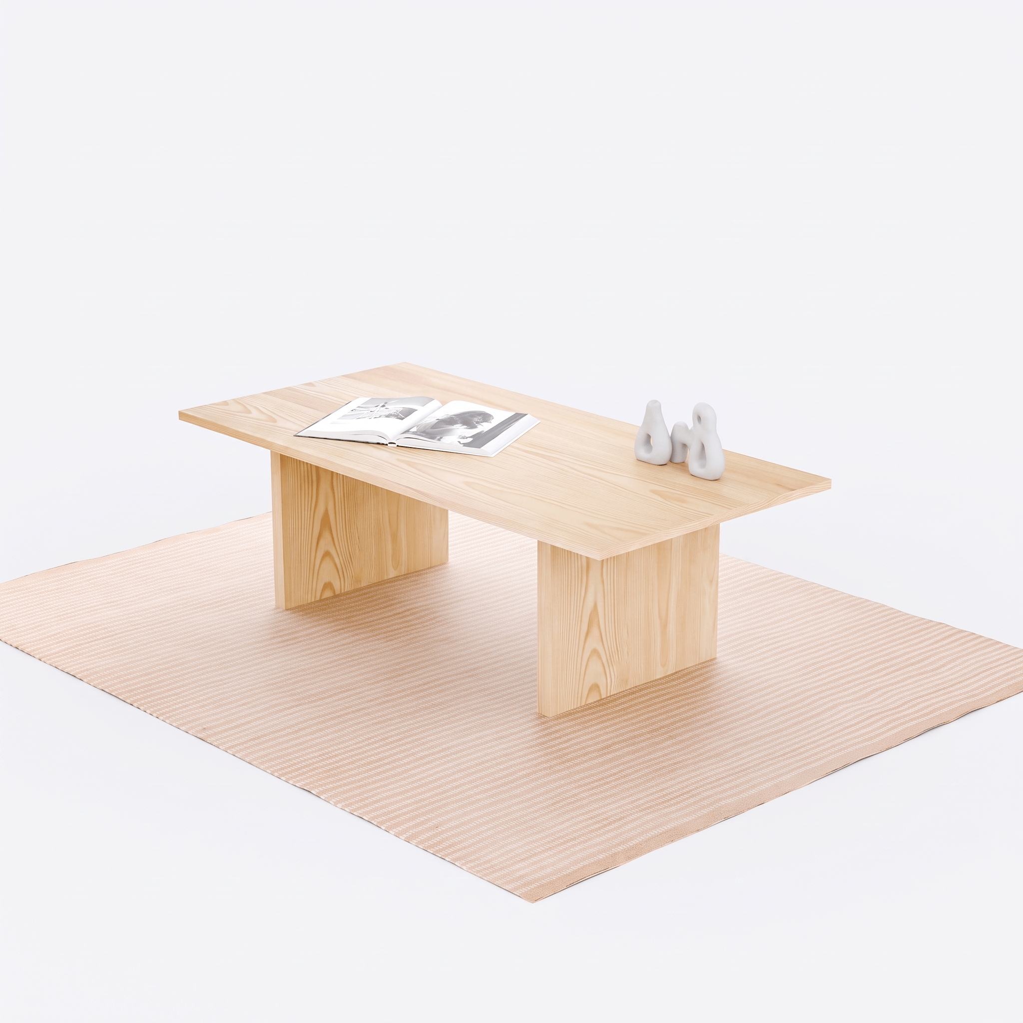 Masif Ahşap Minimalist Orta Sehpa