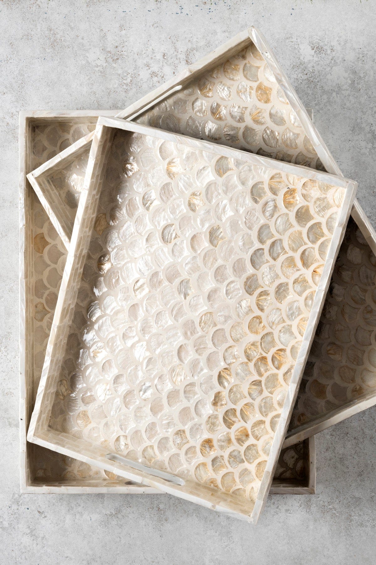 Meander Nacreous Mosaic Sequined 3 Piece Decorative Tray 4326