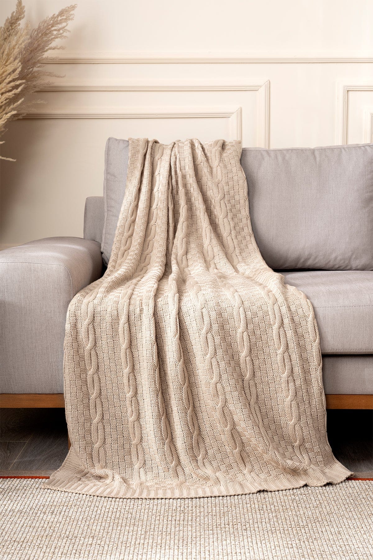 Mendi Bej Acrylic Throw TV Blanket 130X170 2532