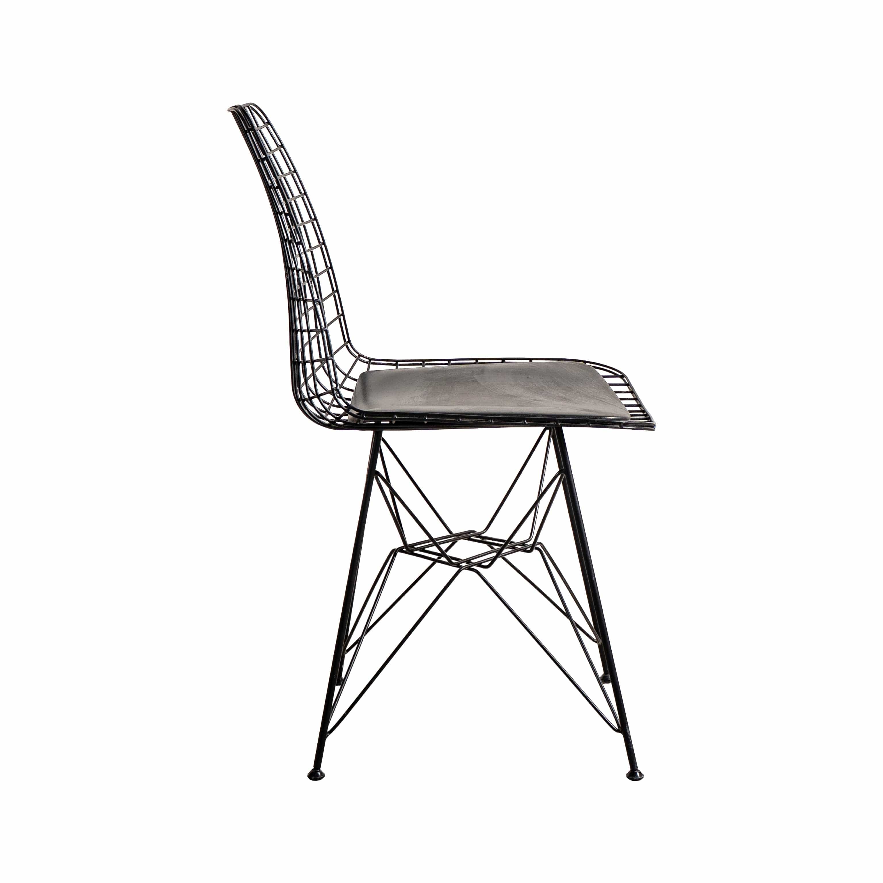 Metal Dikdörtgenli Siyah Sandalye 10155