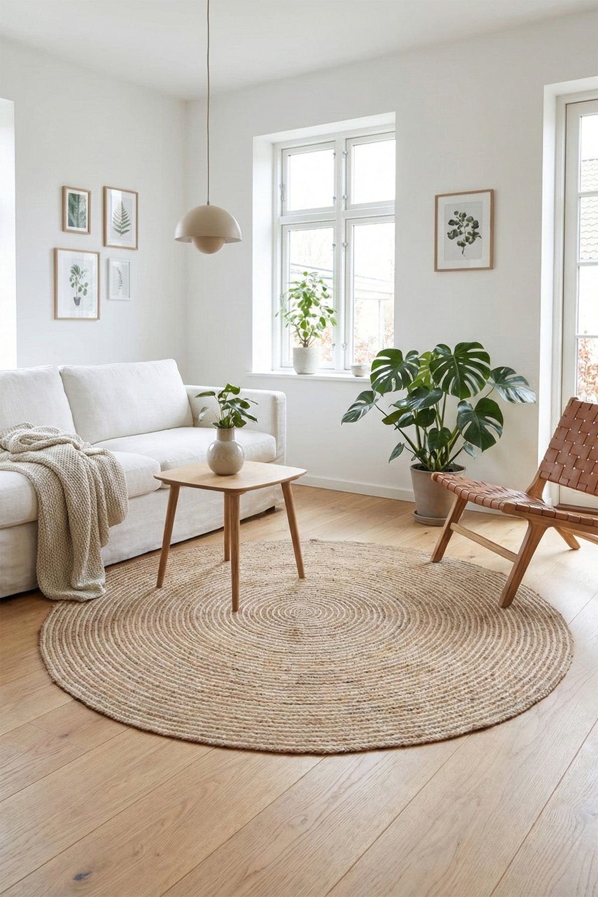 Natura Natural Jüt Yuvarlak Halı 00008A